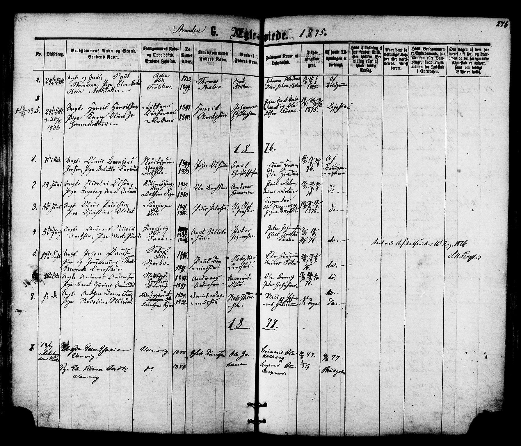 Ministerialprotokoller, klokkerbøker og fødselsregistre - Nord-Trøndelag, SAT/A-1458/701/L0009: Parish register (official) no. 701A09 /2, 1864-1882, p. 278