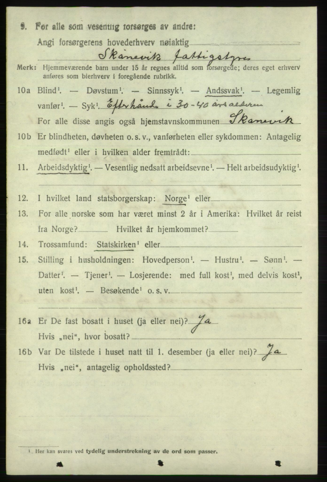 SAB, 1920 census for Skånevik, 1920, p. 7782