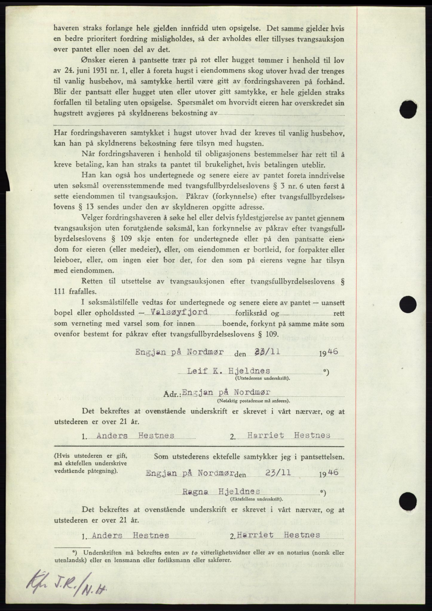 Nordmøre sorenskriveri, AV/SAT-A-4132/1/2/2Ca: Mortgage book no. B96, 1947-1947, Diary no: : 951/1947