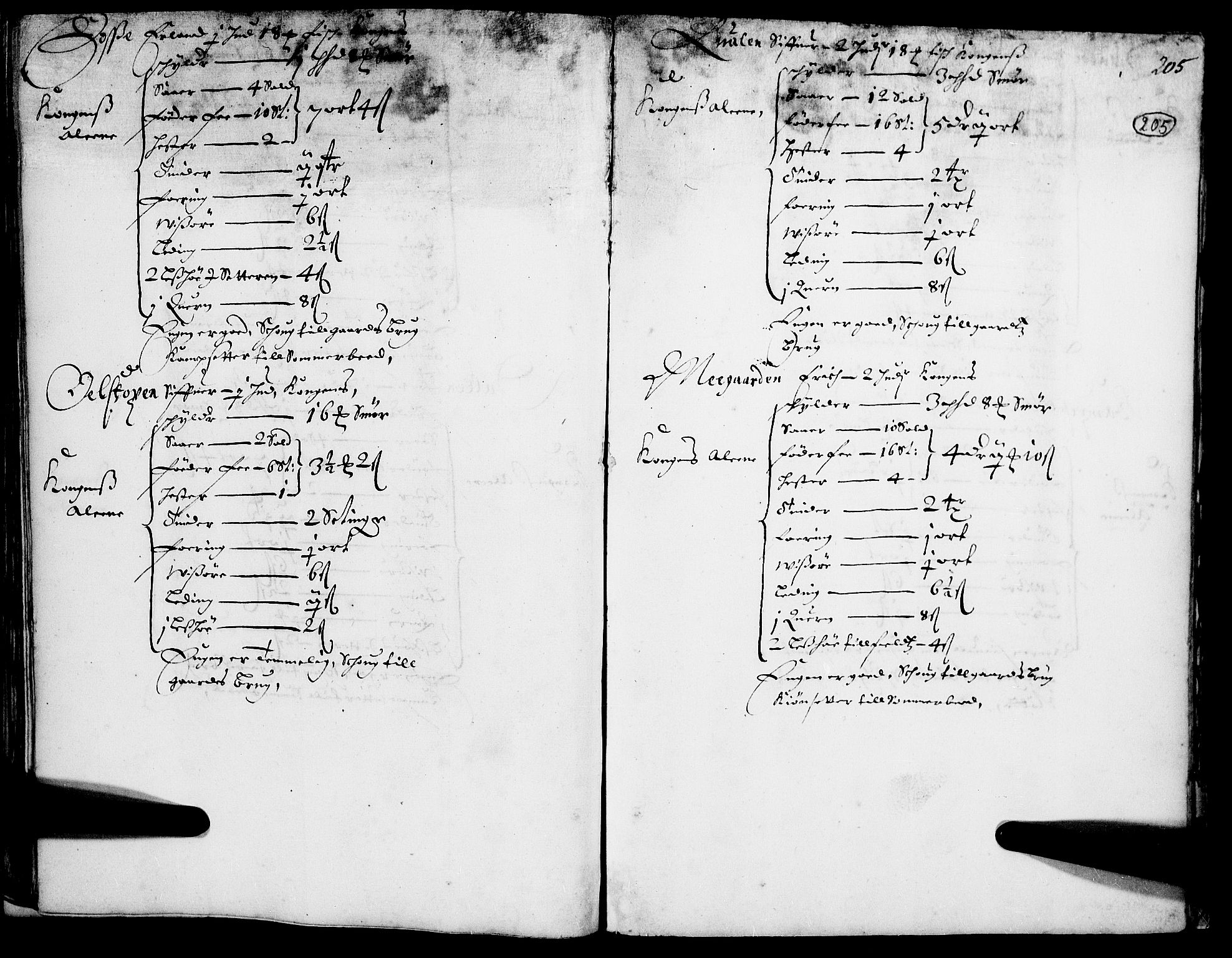 Rentekammeret inntil 1814, Realistisk ordnet avdeling, RA/EA-4070/N/Nb/Nba/L0014: Gudbrandsdalen fogderi, 1. del, 1668, p. 204b-205a