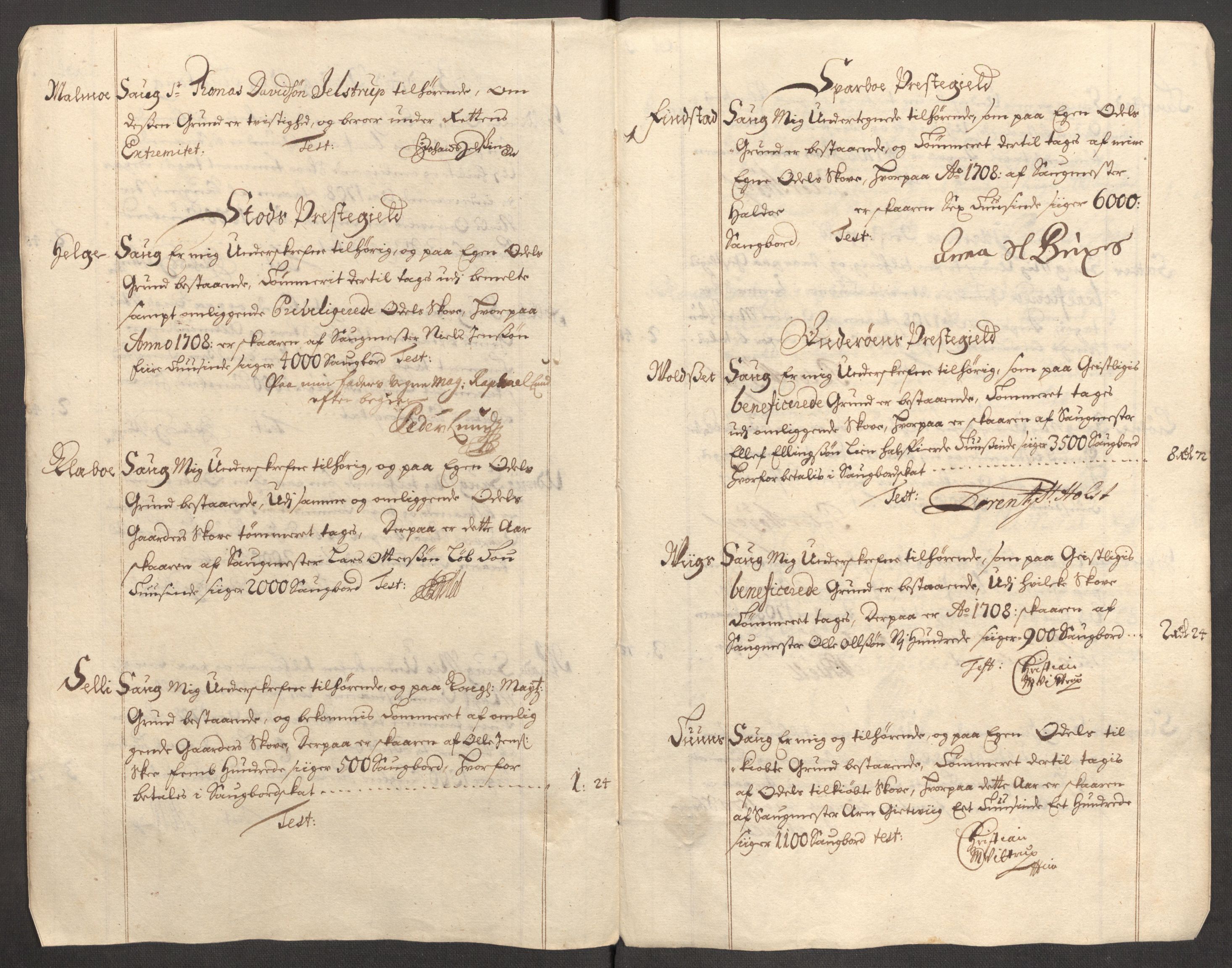 Rentekammeret inntil 1814, Reviderte regnskaper, Fogderegnskap, RA/EA-4092/R63/L4316: Fogderegnskap Inderøy, 1708, p. 129