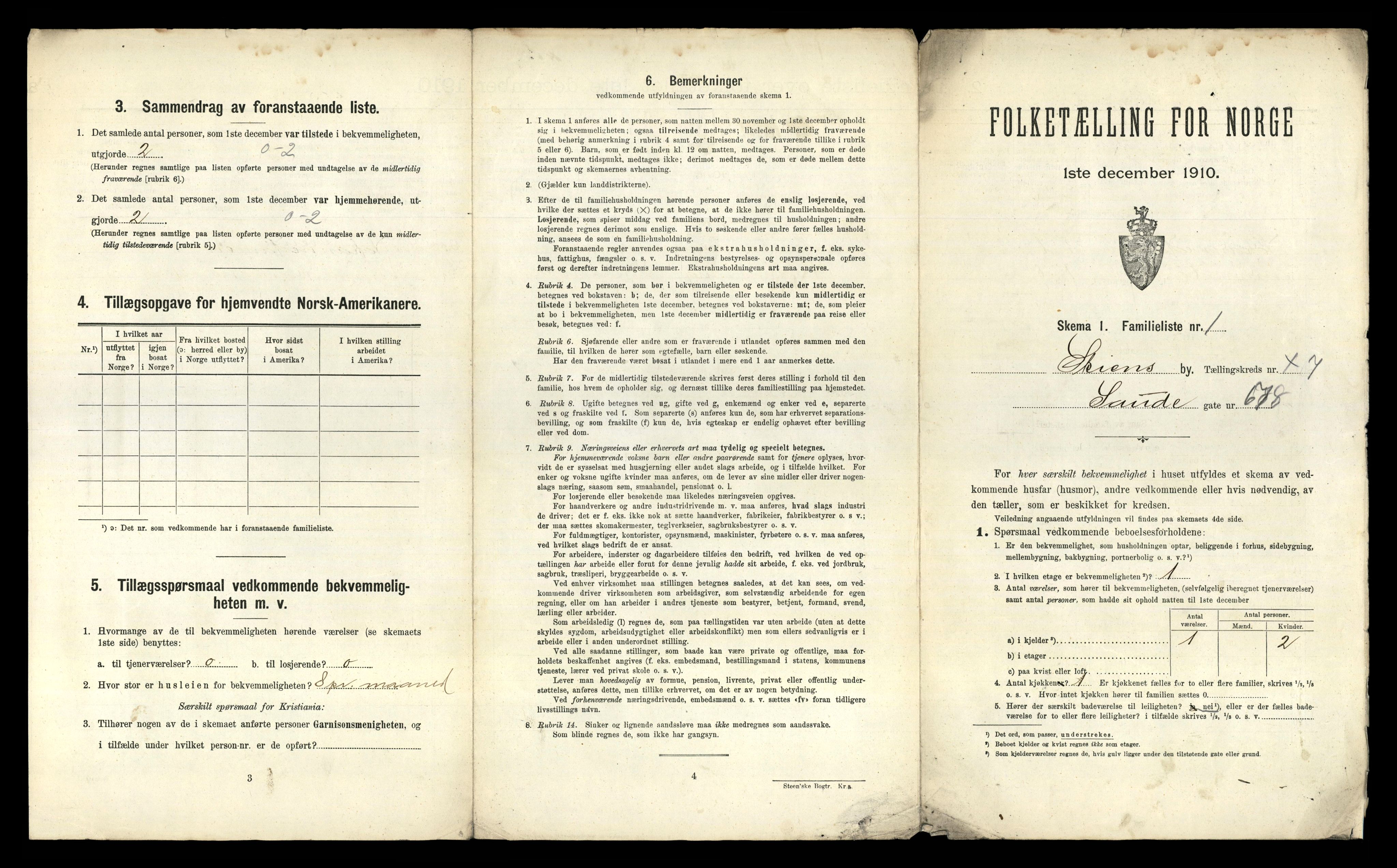 RA, 1910 census for Skien, 1910, p. 3682