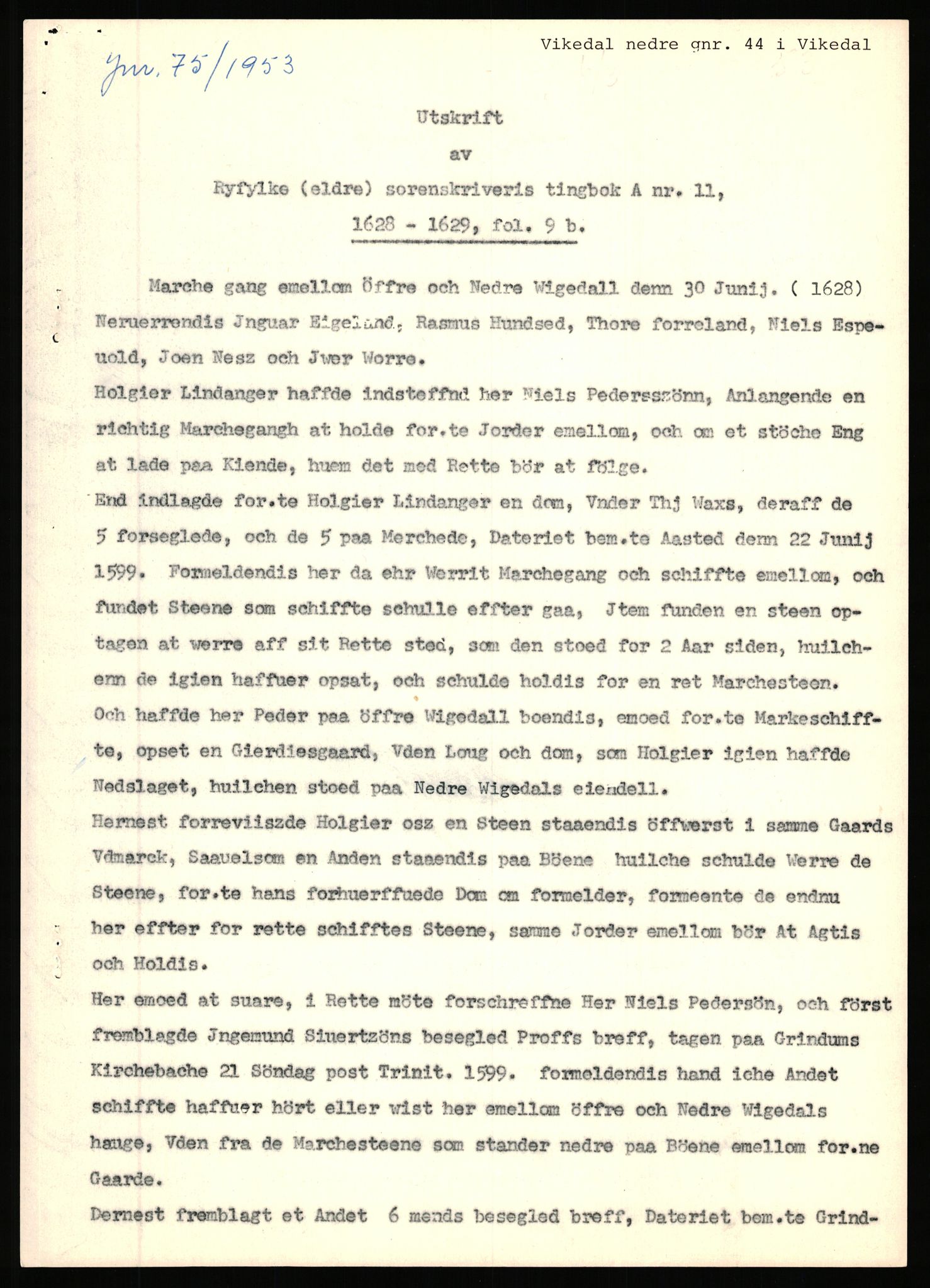 Statsarkivet i Stavanger, SAST/A-101971/03/Y/Yj/L0095: Avskrifter sortert etter gårdsnavn: Vik i Skudesnes - Visnes, 1750-1930, p. 266