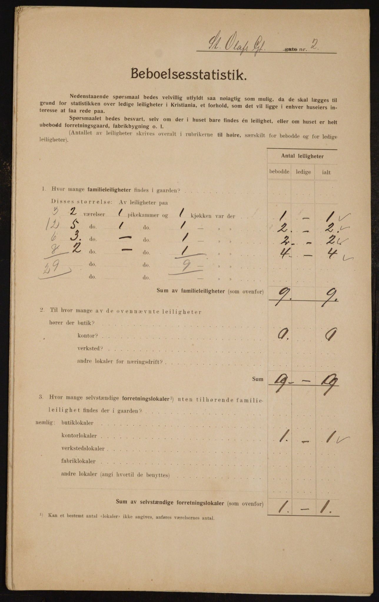 OBA, Municipal Census 1910 for Kristiania, 1910, p. 84086