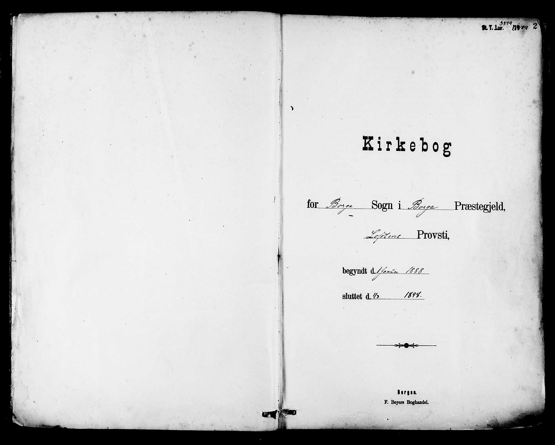 Ministerialprotokoller, klokkerbøker og fødselsregistre - Nordland, AV/SAT-A-1459/880/L1133: Parish register (official) no. 880A07, 1888-1898, p. 2