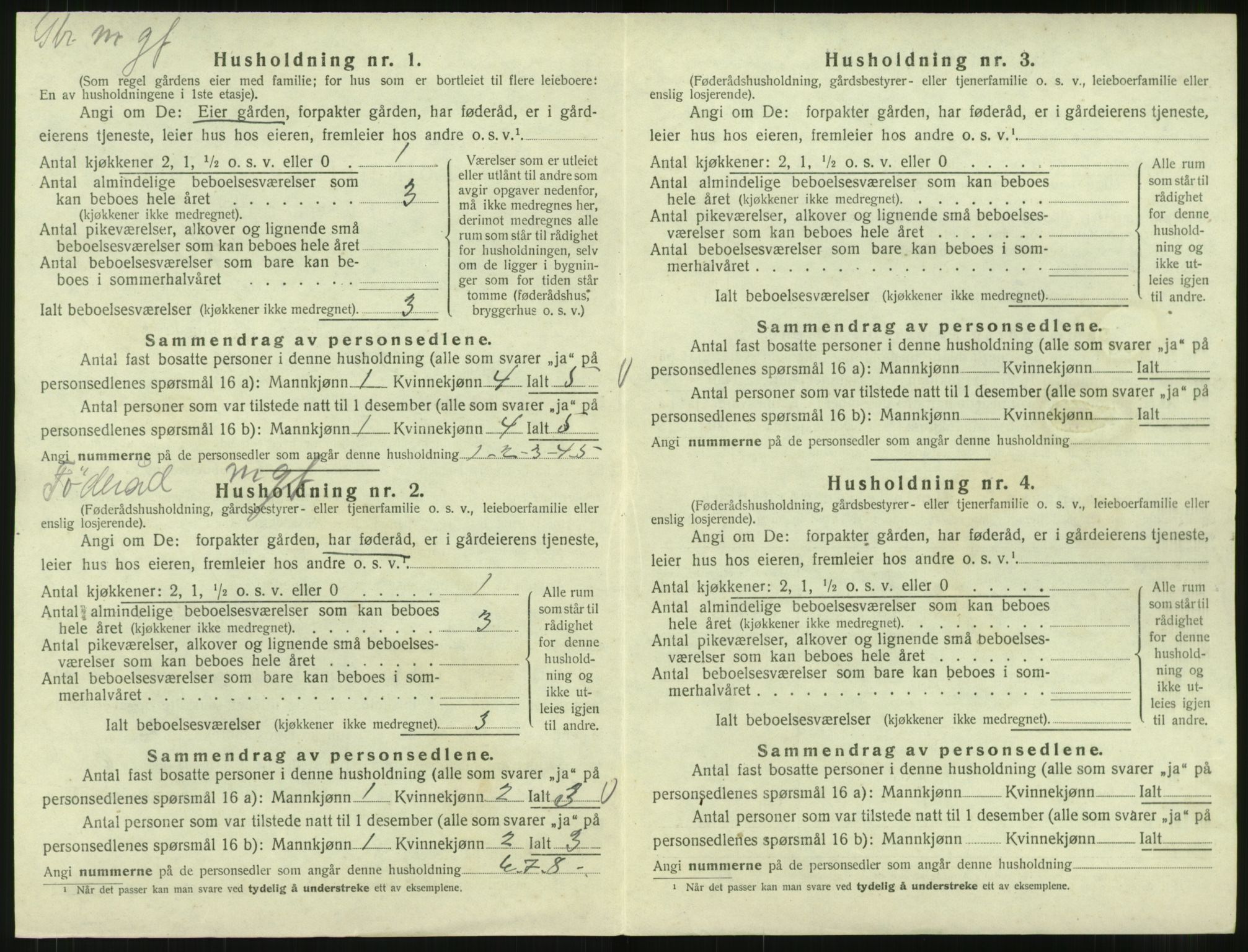 SAT, 1920 census for Kornstad, 1920, p. 124