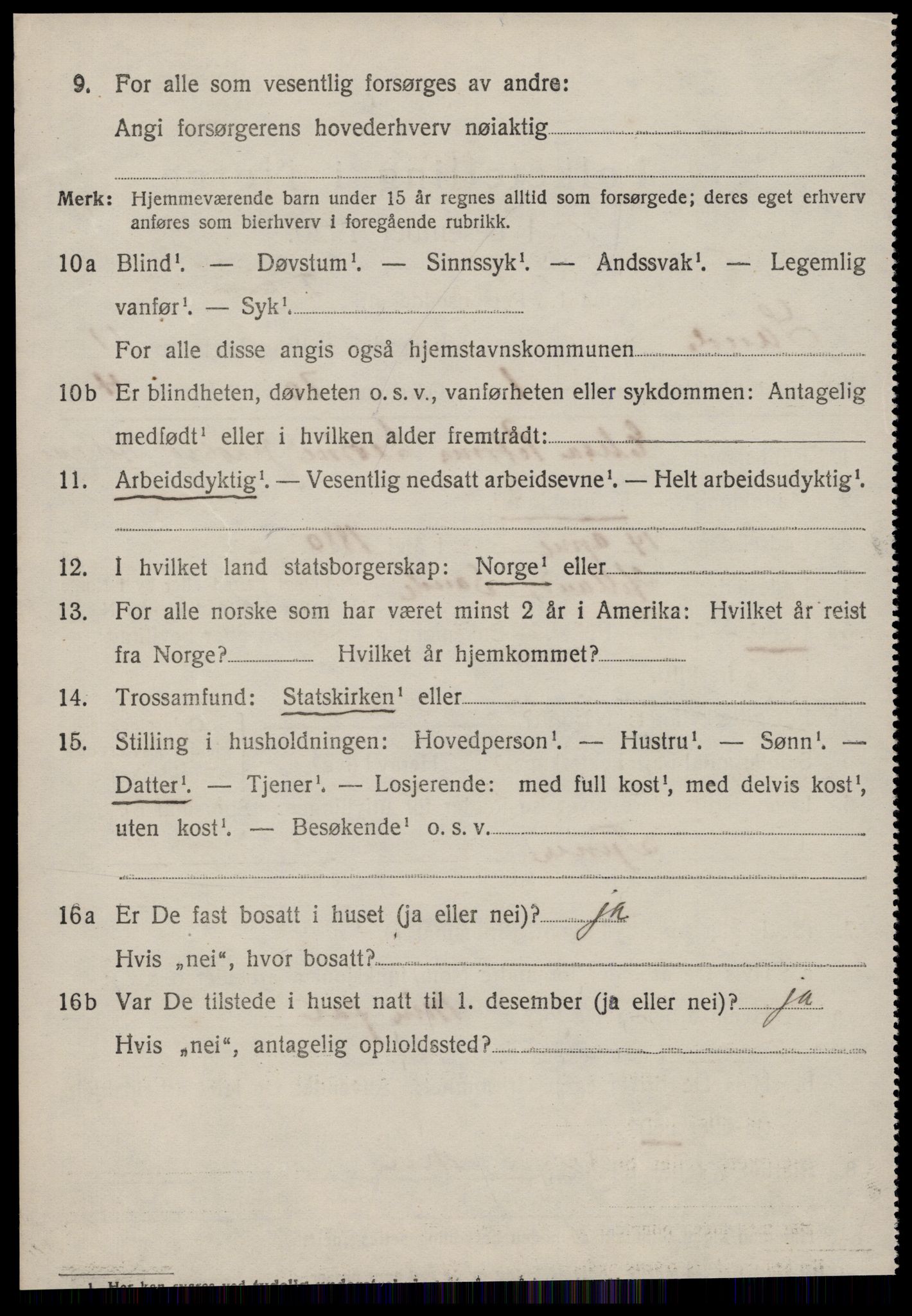 SAT, 1920 census for Sande (MR), 1920, p. 5733