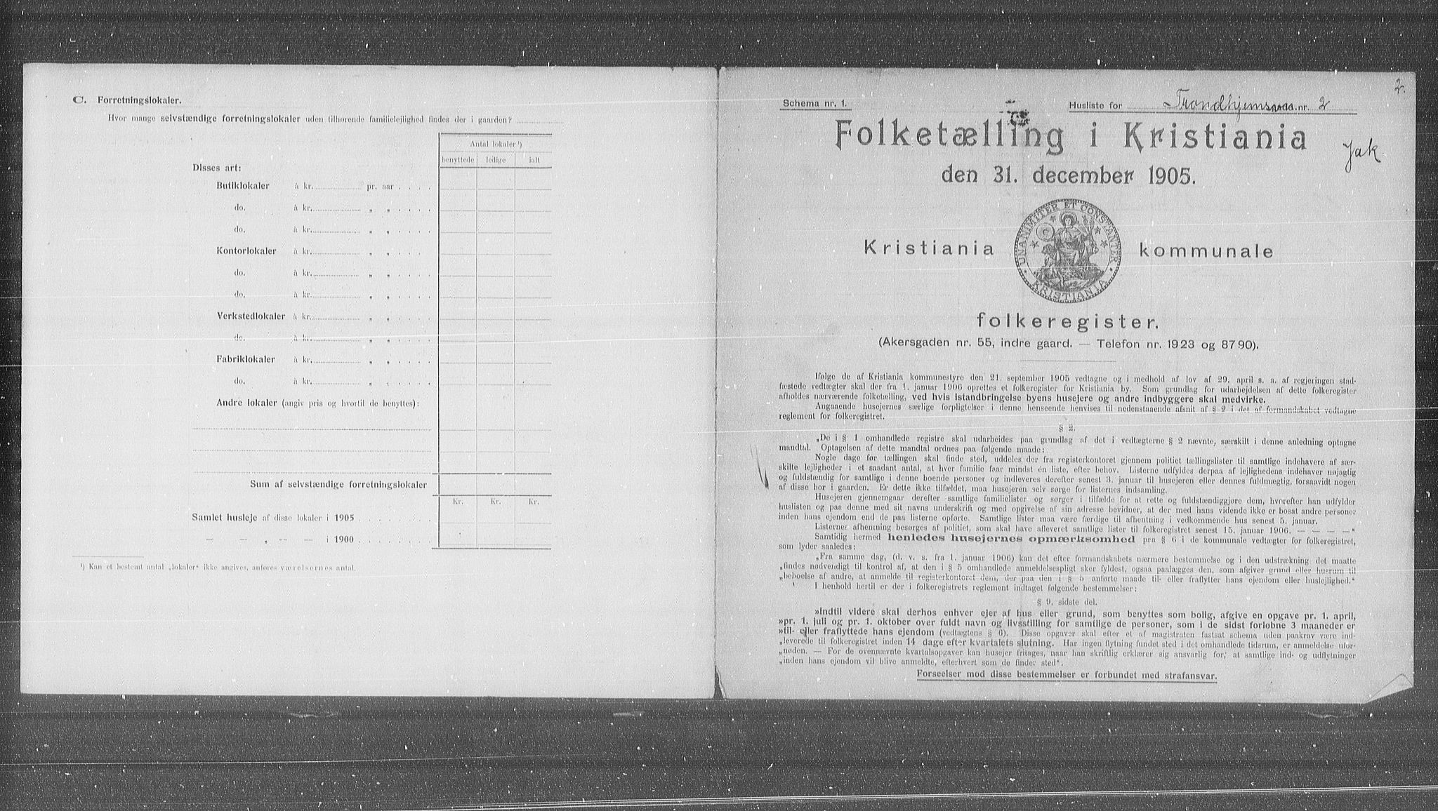 OBA, Municipal Census 1905 for Kristiania, 1905, p. 60895
