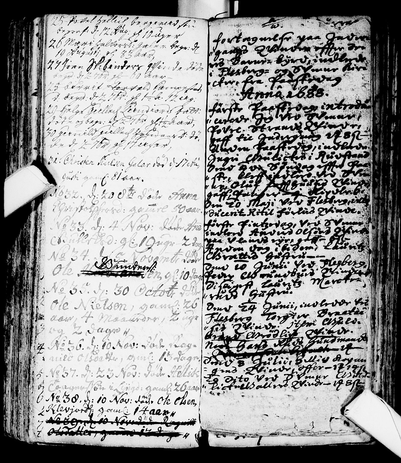 Flesberg kirkebøker, SAKO/A-18/F/Fa/L0001: Parish register (official) no. I 1, 1688-1725