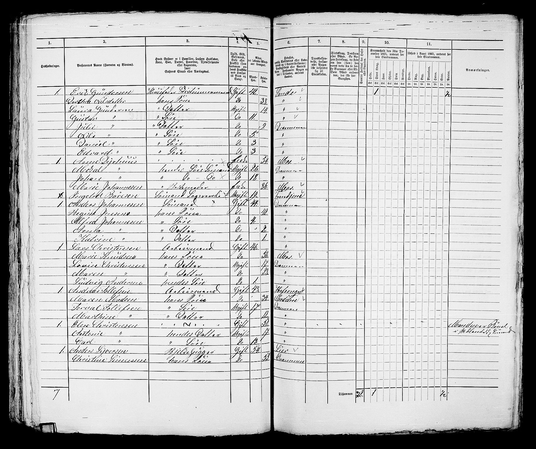 RA, 1865 census for Strømsø in Drammen, 1865, p. 312