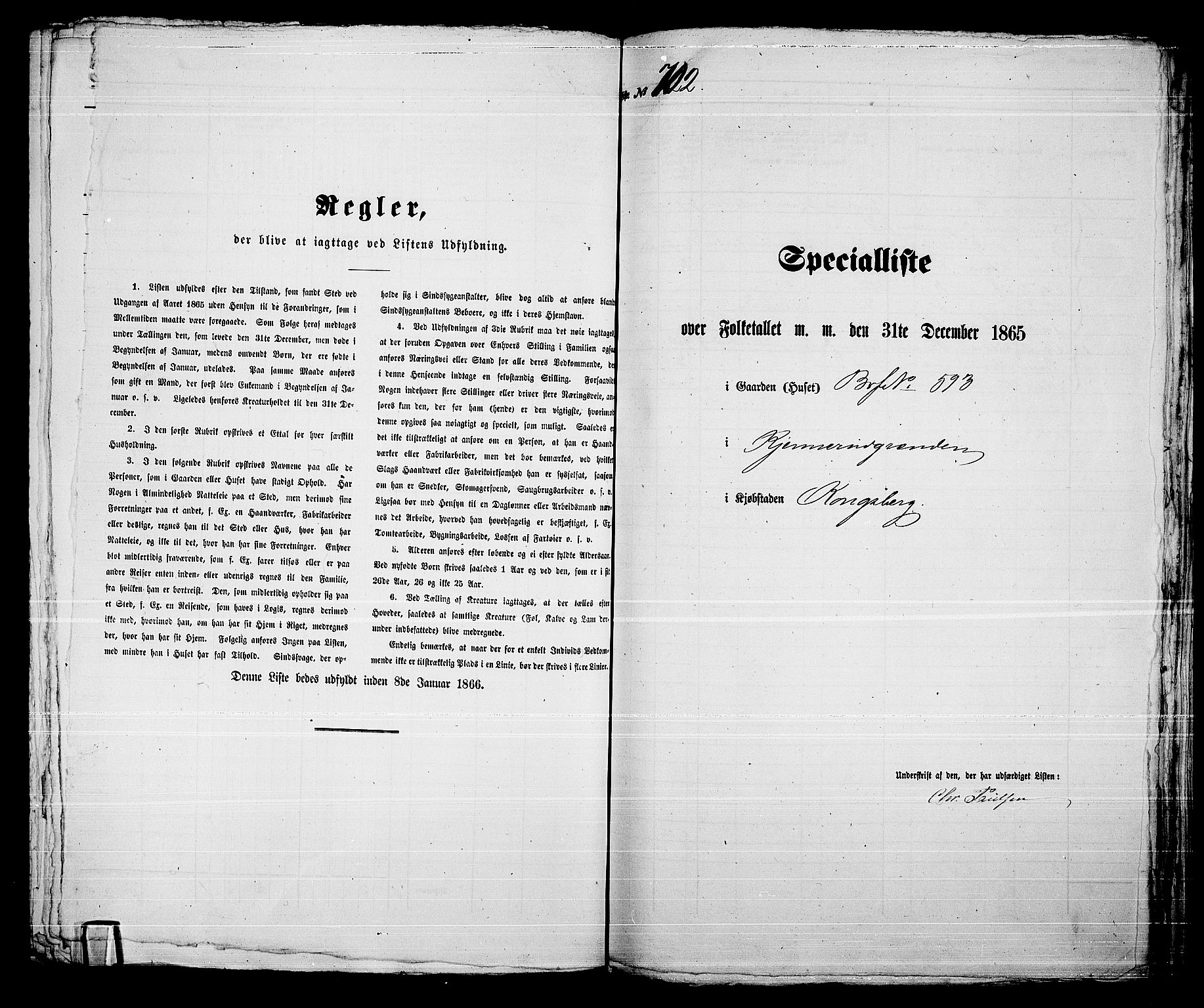 RA, 1865 census for Kongsberg/Kongsberg, 1865, p. 1433