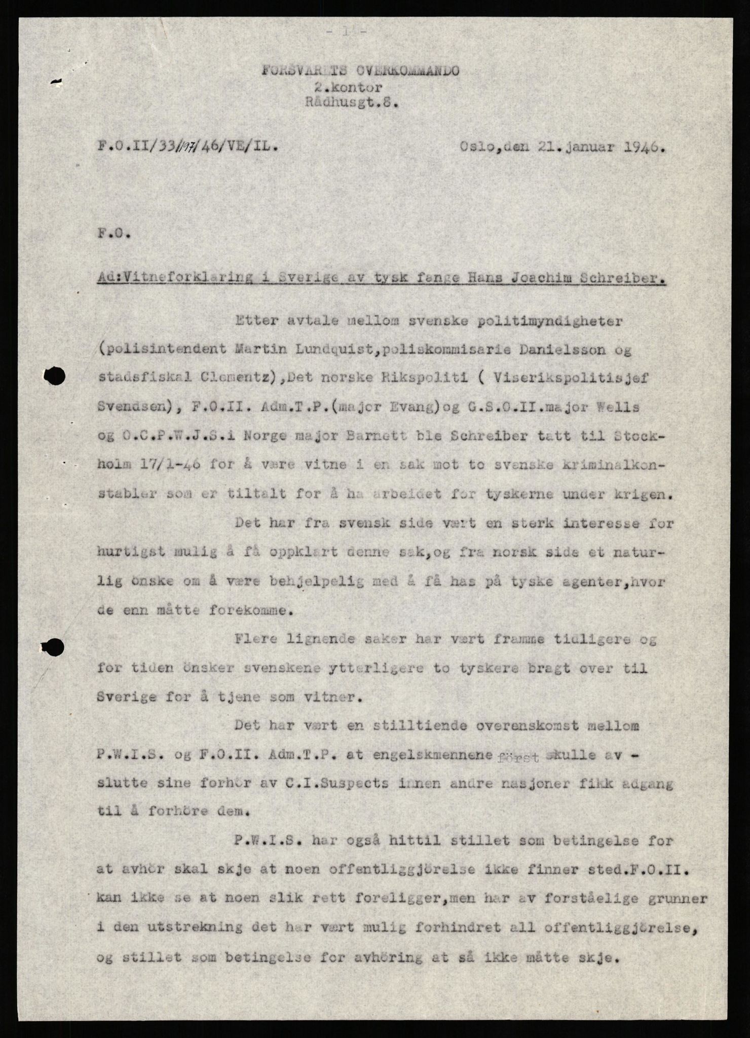 Forsvaret, Forsvarets overkommando II, RA/RAFA-3915/D/Db/L0030: CI Questionaires. Tyske okkupasjonsstyrker i Norge. Tyskere., 1945-1946, p. 232