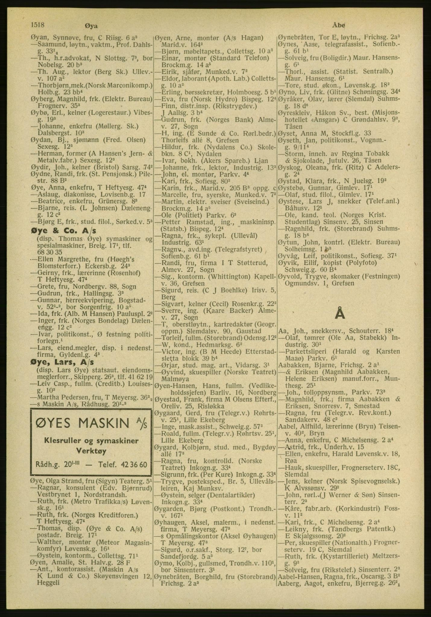 Kristiania/Oslo adressebok, PUBL/-, 1951, p. 1518