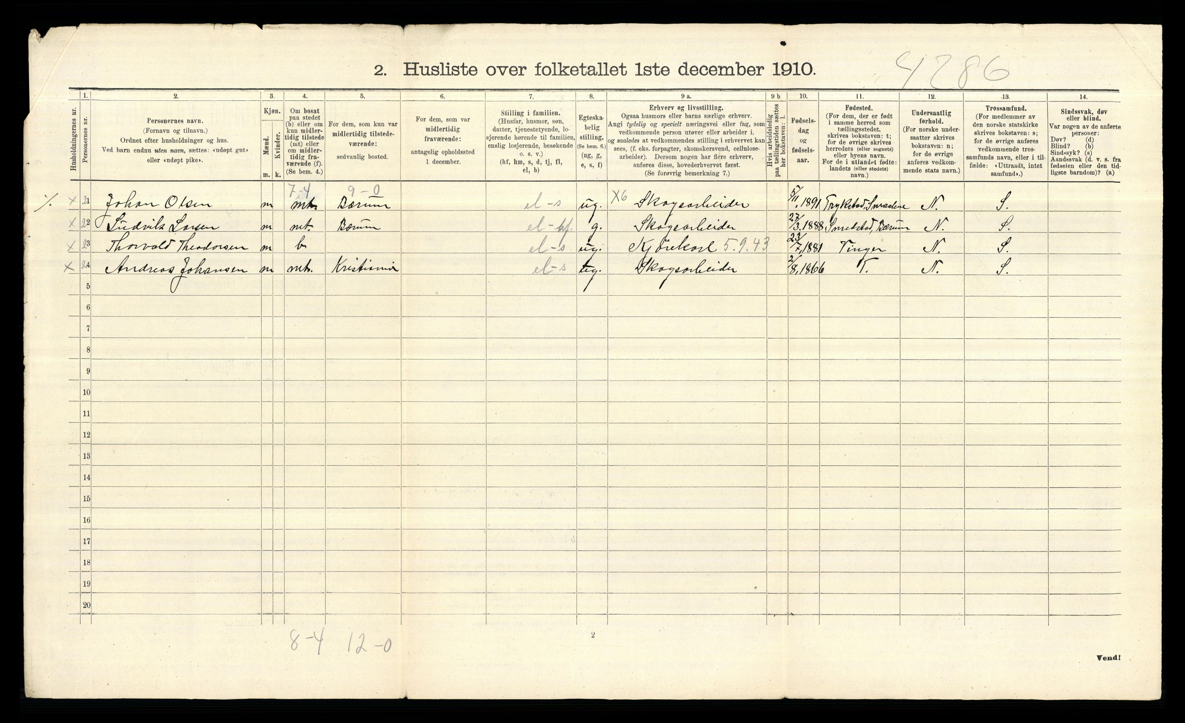 RA, 1910 census for Aker, 1910, p. 1702