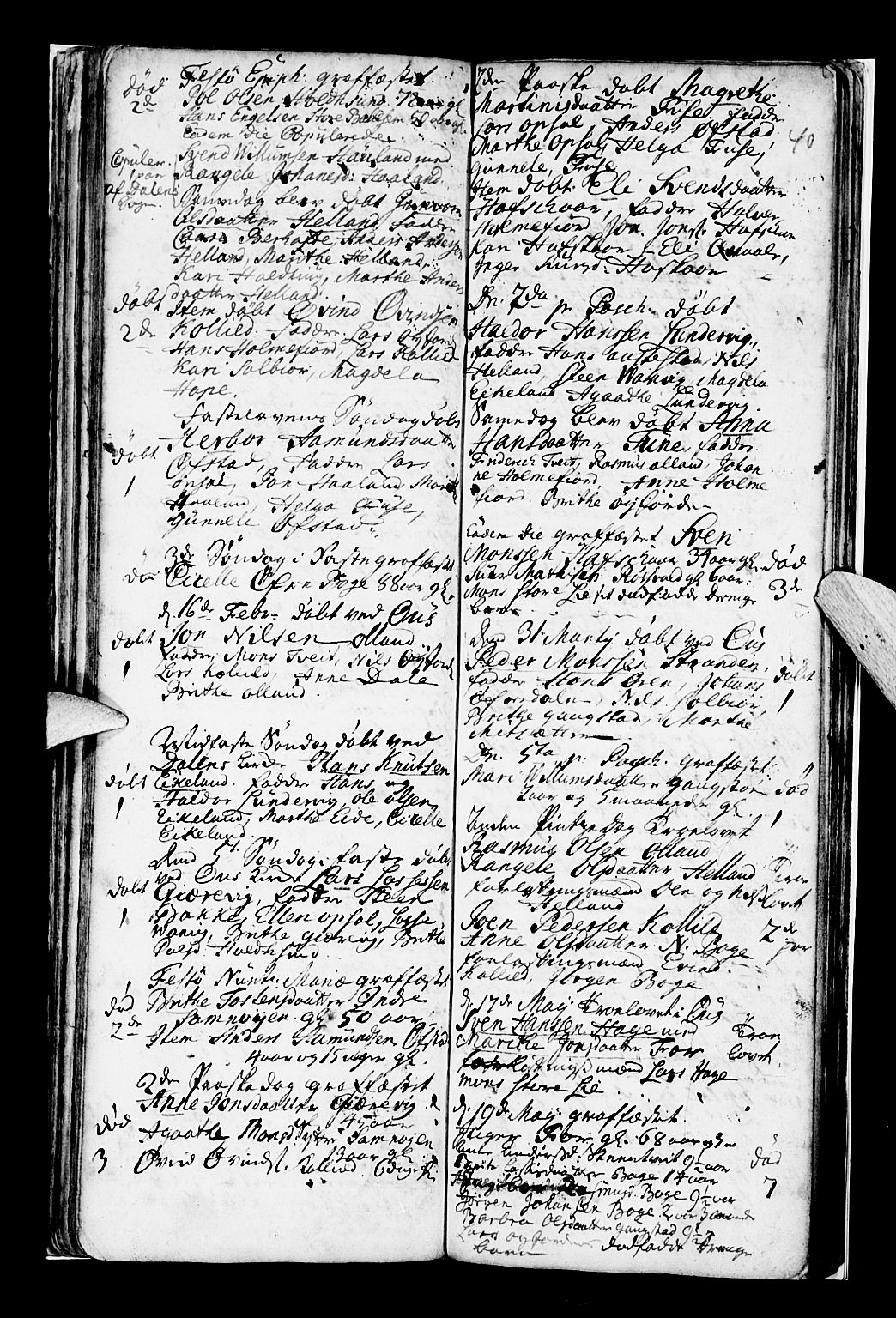 Os sokneprestembete, AV/SAB-A-99929: Parish register (official) no. A 7, 1723-1760, p. 40