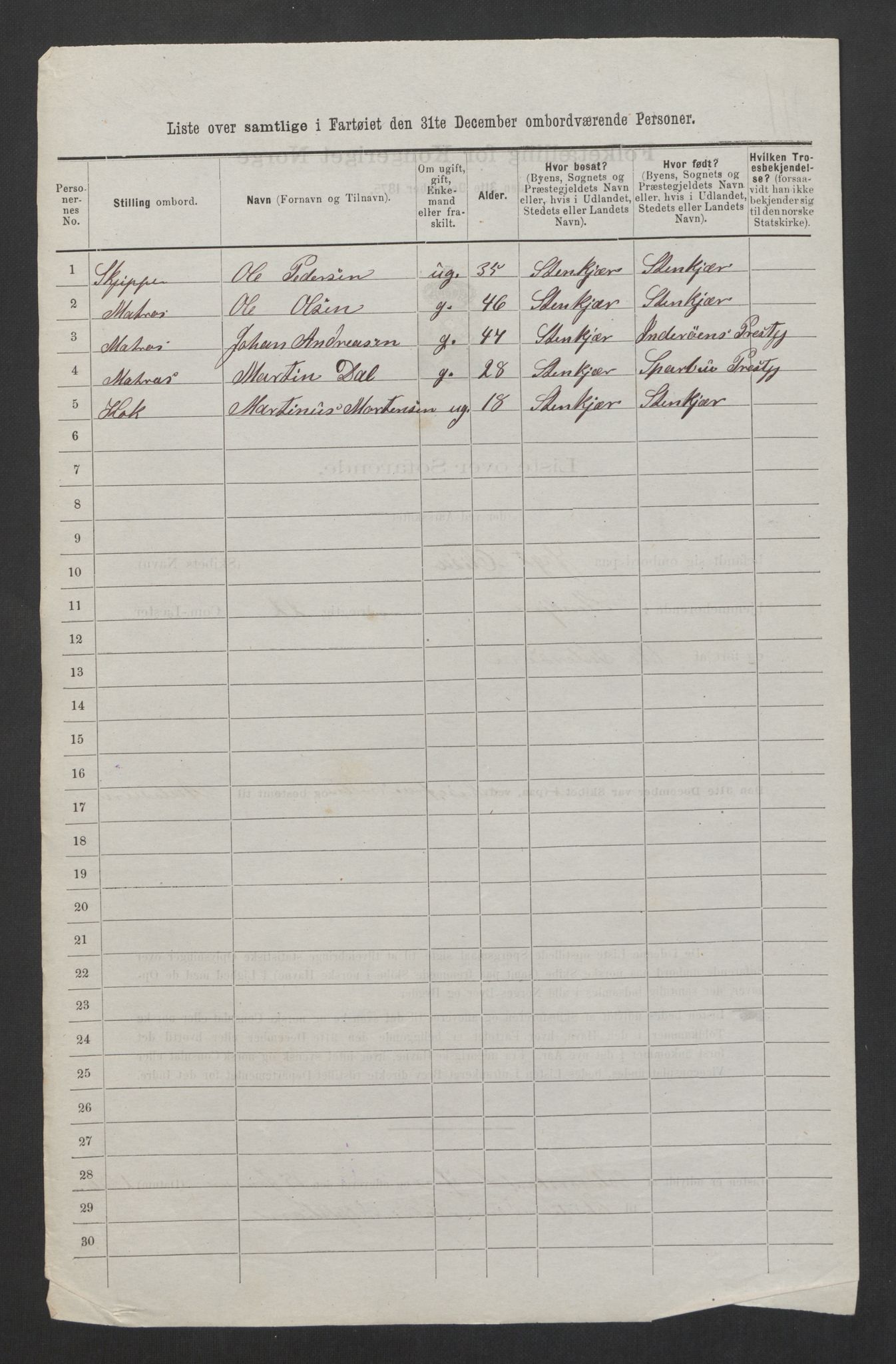 RA, 1875 census, lists of crew on ships: Ships in domestic ports, 1875, p. 1212