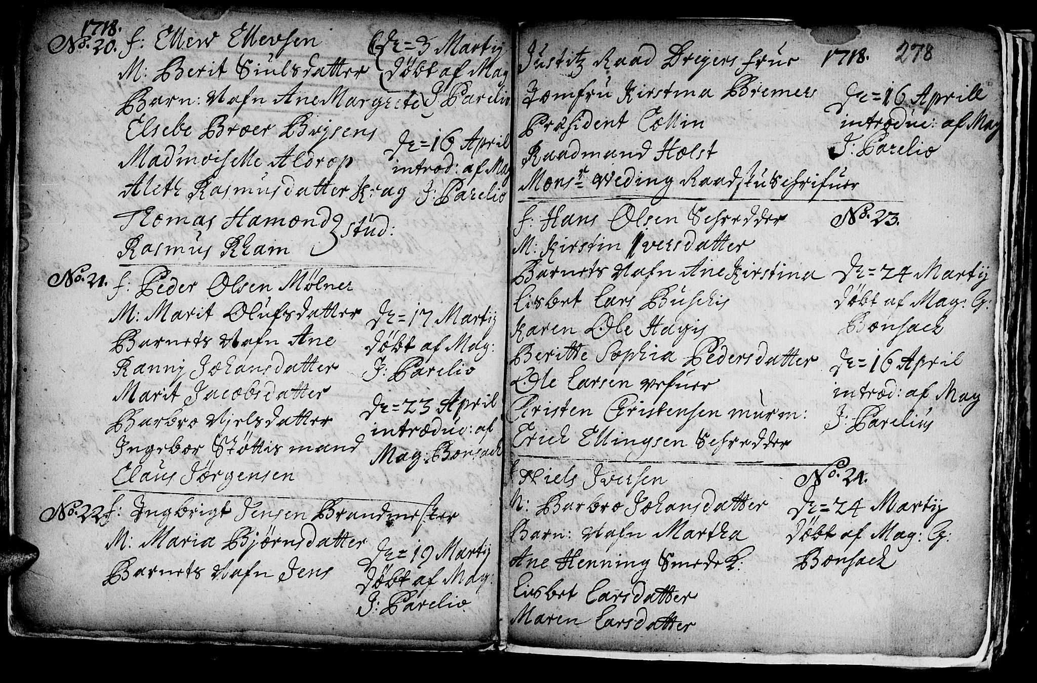 Ministerialprotokoller, klokkerbøker og fødselsregistre - Sør-Trøndelag, AV/SAT-A-1456/601/L0035: Parish register (official) no. 601A03, 1713-1728, p. 278a