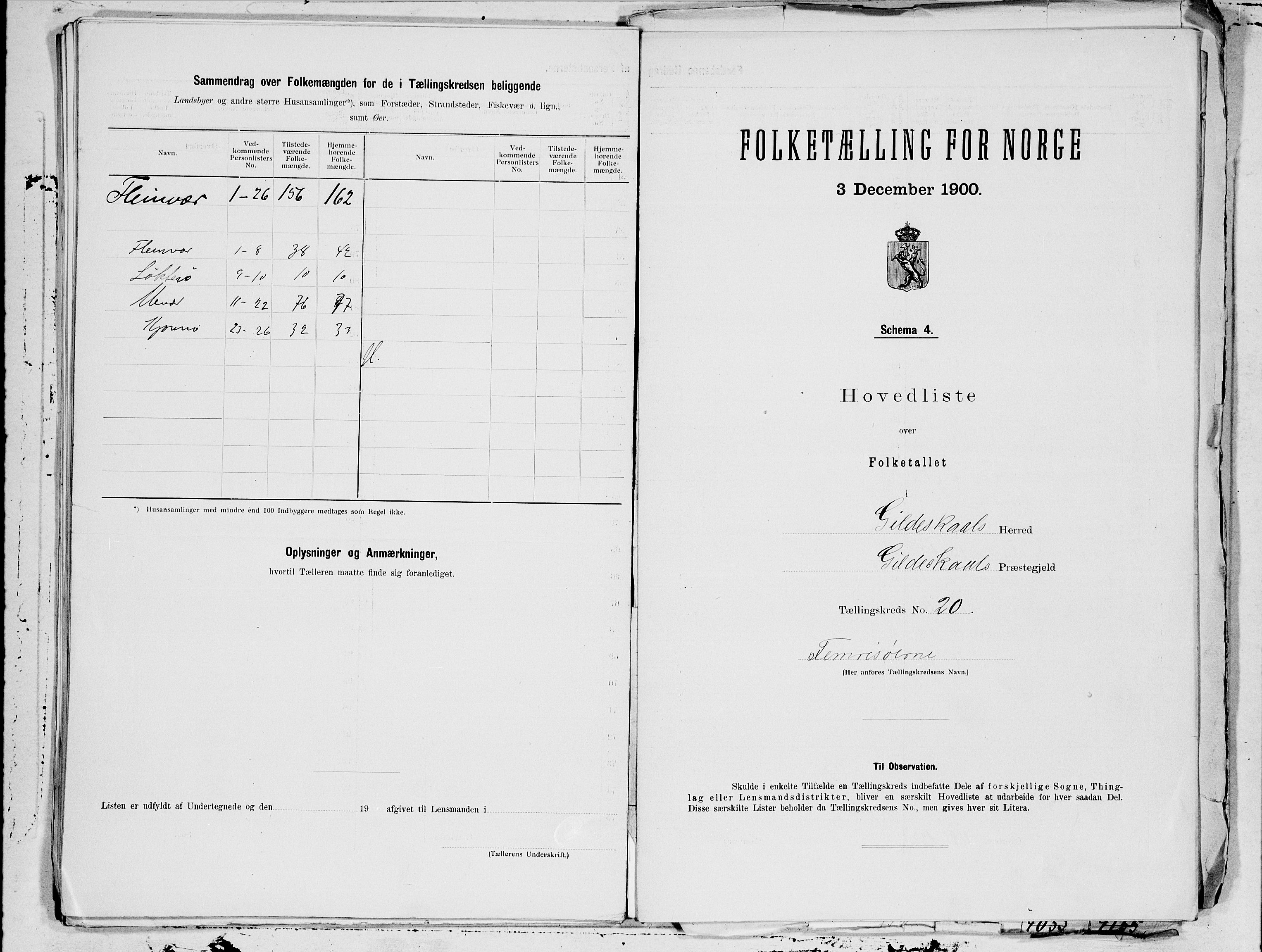 SAT, 1900 census for Gildeskål, 1900, p. 40