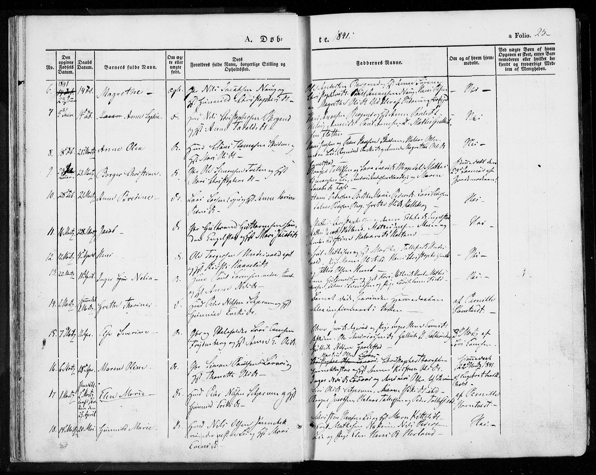 Lardal kirkebøker, AV/SAKO-A-350/F/Fa/L0006: Parish register (official) no. I 6, 1835-1860, p. 25