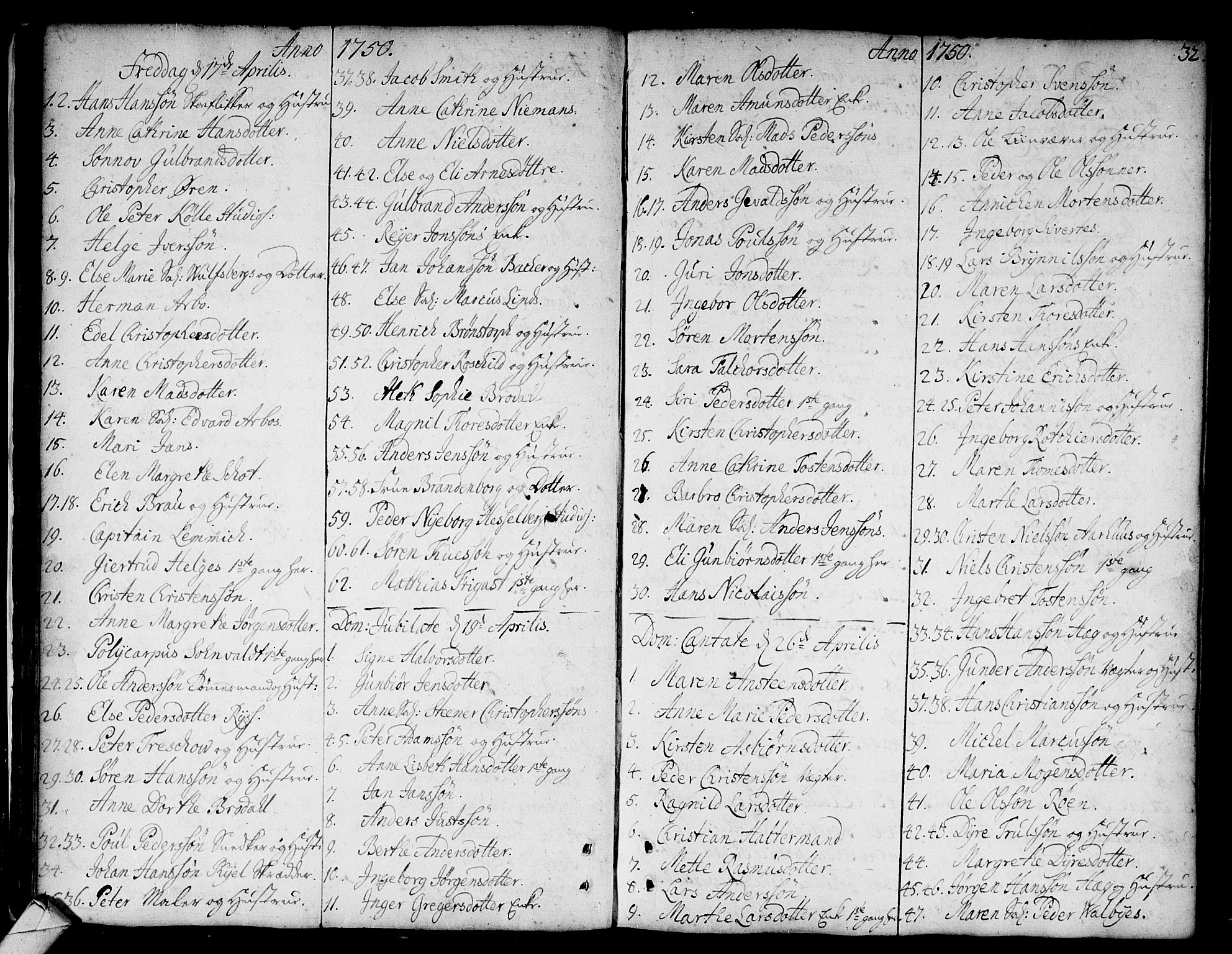 Strømsø kirkebøker, AV/SAKO-A-246/F/Fa/L0008: Parish register (official) no. I 8, 1748-1774, p. 32