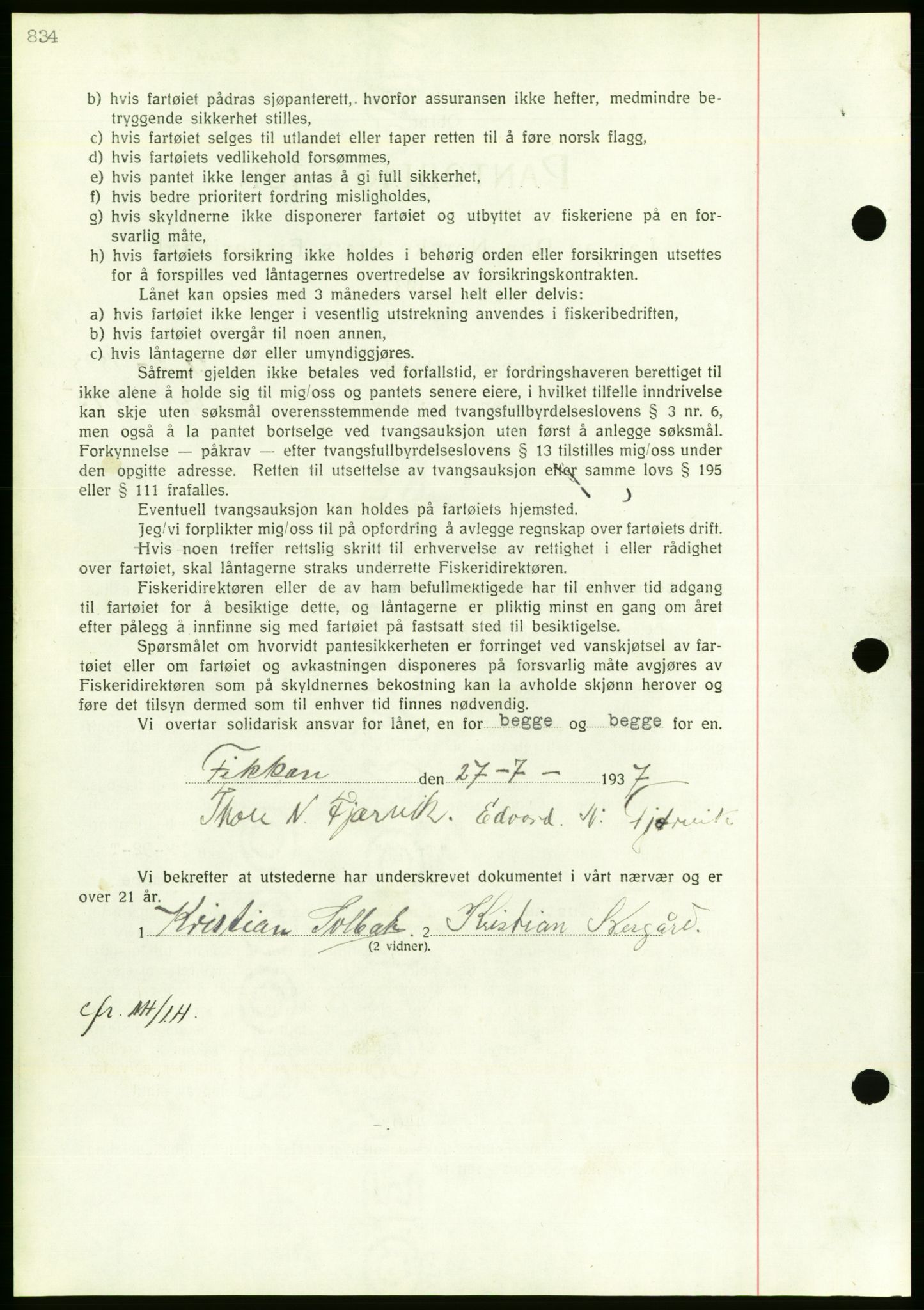 Nordmøre sorenskriveri, AV/SAT-A-4132/1/2/2Ca/L0091: Mortgage book no. B81, 1937-1937, Diary no: : 2044/1937