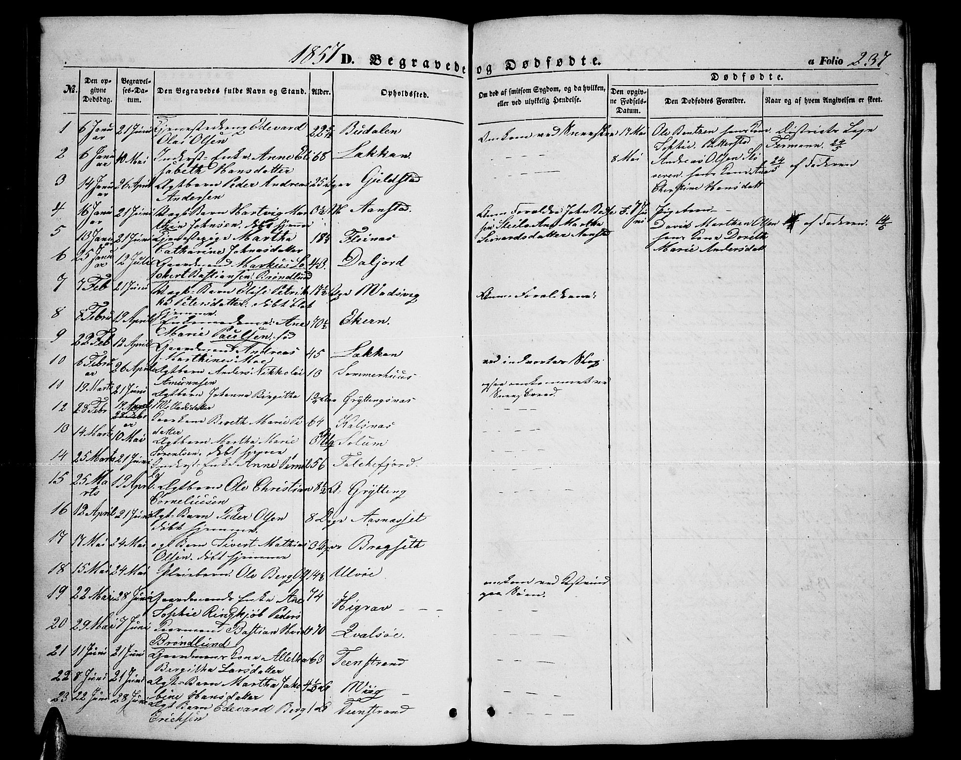 Ministerialprotokoller, klokkerbøker og fødselsregistre - Nordland, AV/SAT-A-1459/888/L1265: Parish register (copy) no. 888C03, 1850-1863, p. 237