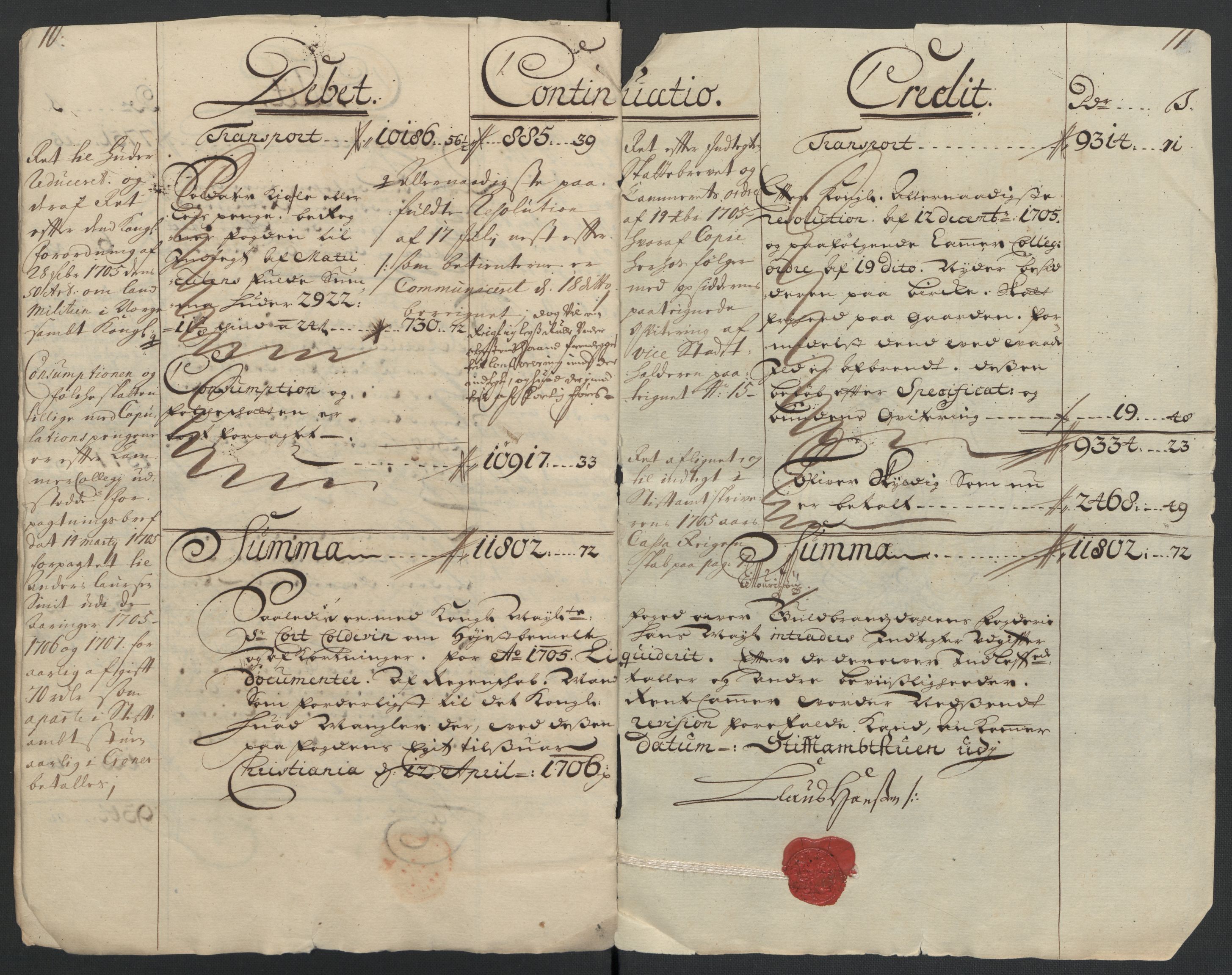 Rentekammeret inntil 1814, Reviderte regnskaper, Fogderegnskap, AV/RA-EA-4092/R17/L1178: Fogderegnskap Gudbrandsdal, 1705-1707, p. 17