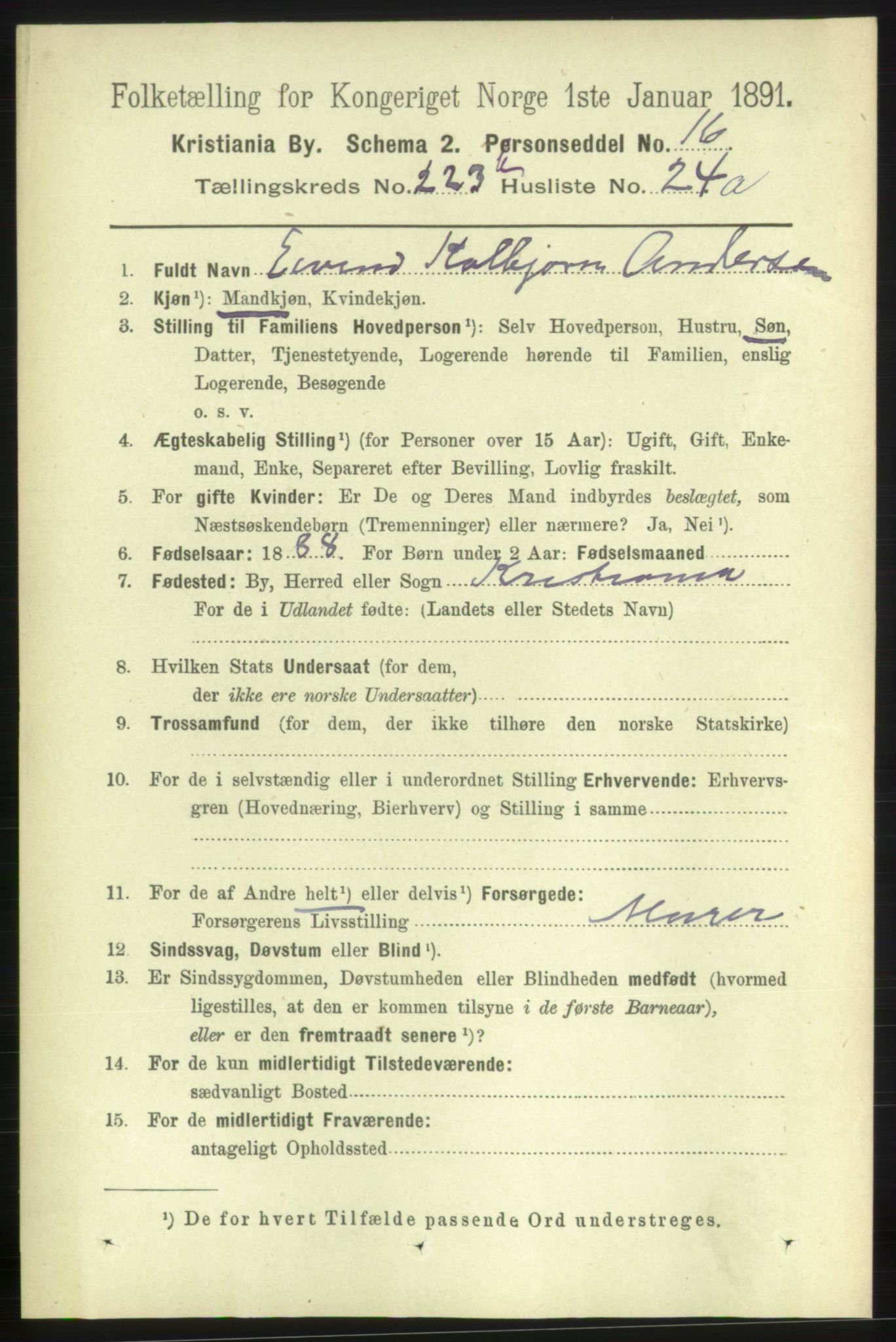 RA, 1891 census for 0301 Kristiania, 1891, p. 142019