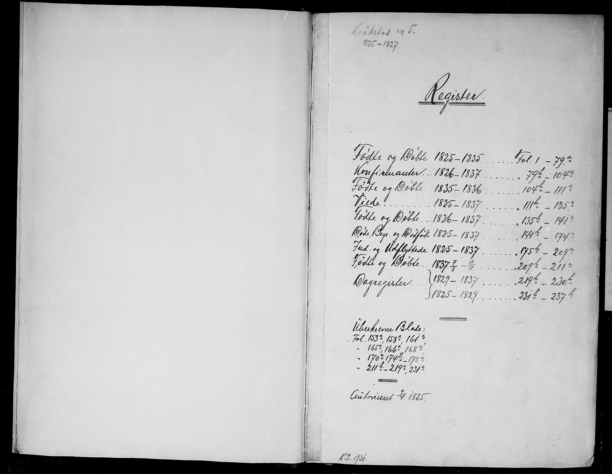 Kråkstad prestekontor Kirkebøker, SAO/A-10125a/F/Fa/L0004: Parish register (official) no. I 4, 1825-1837