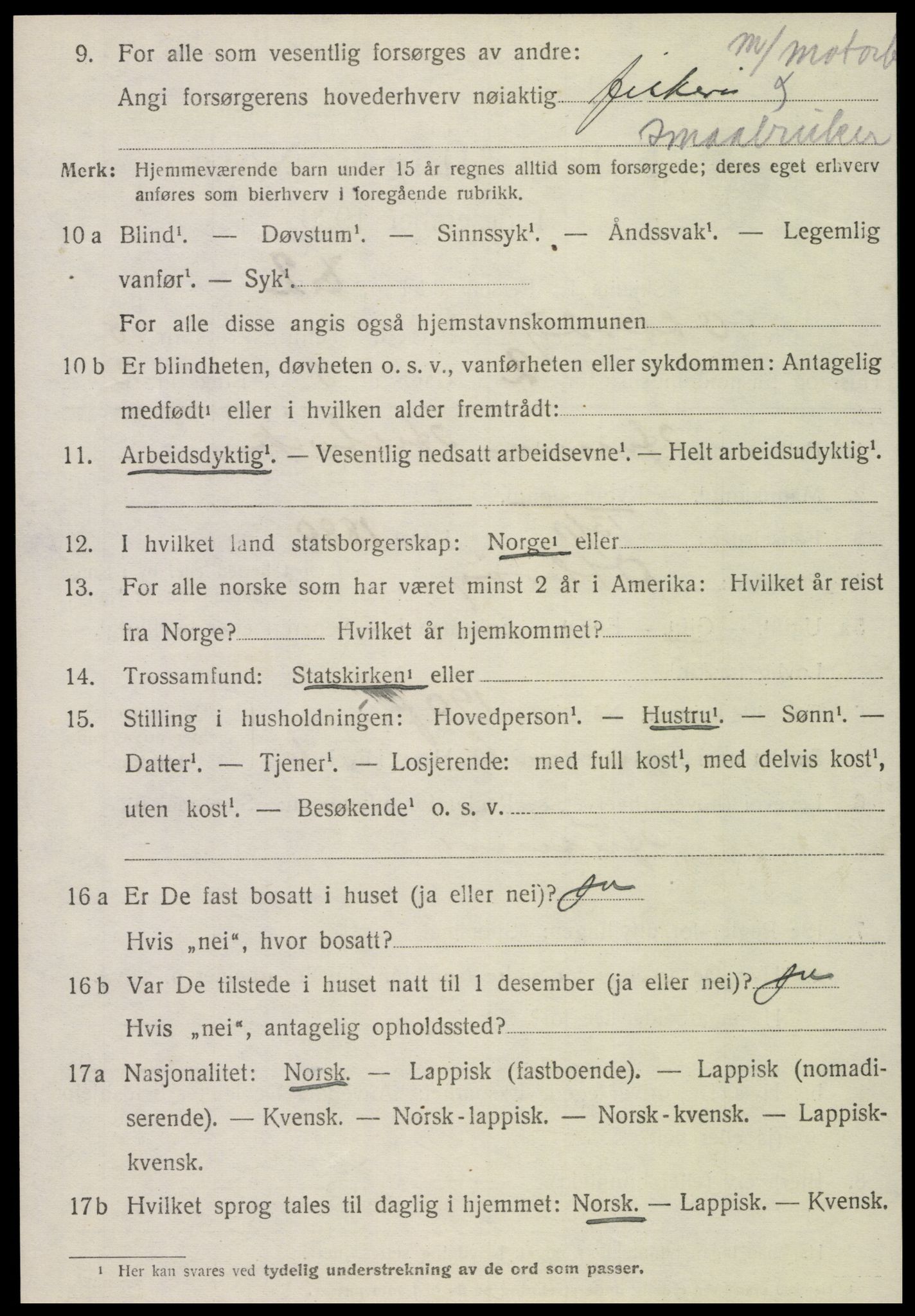 SAT, 1920 census for Otterøy, 1920, p. 2940