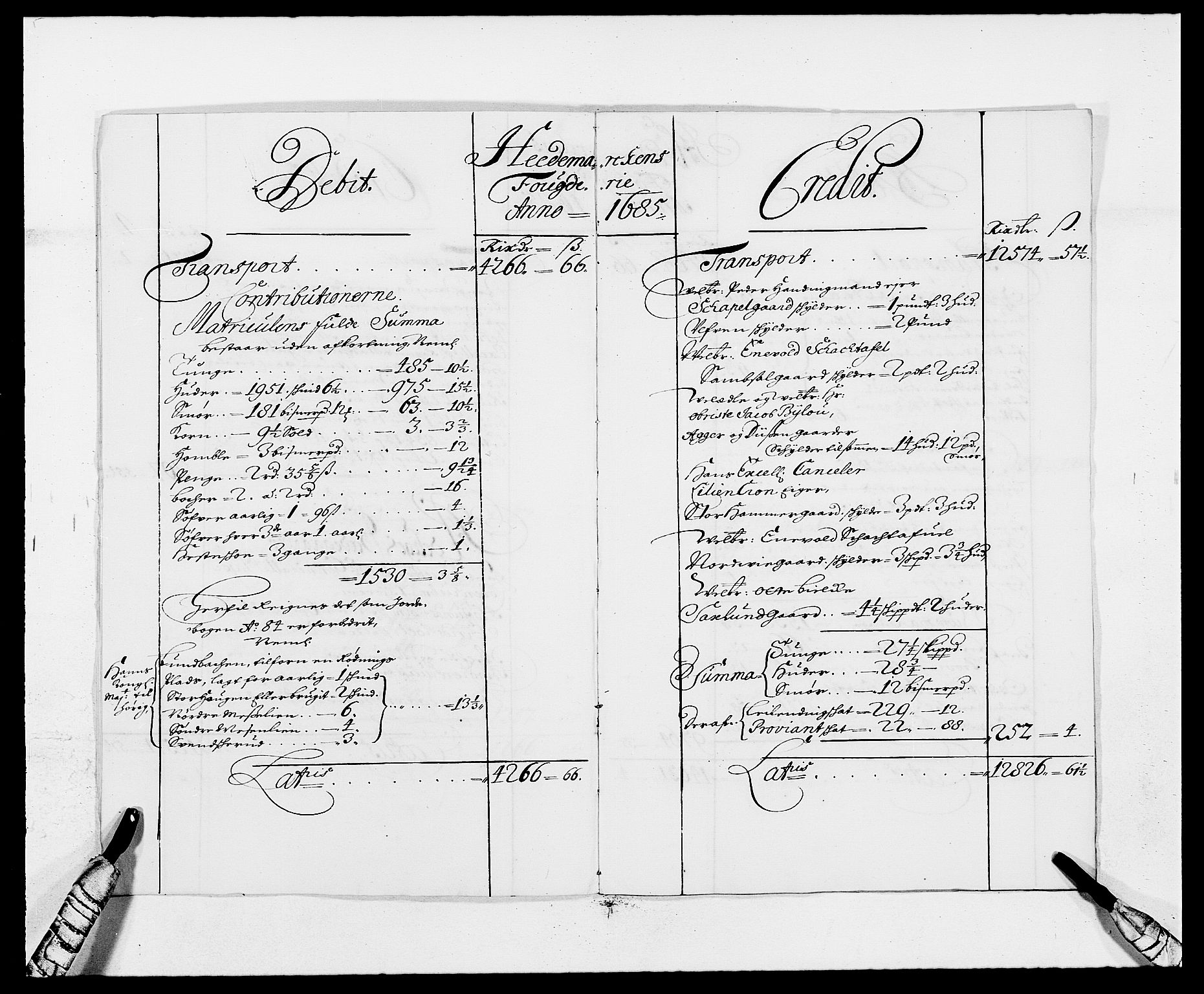 Rentekammeret inntil 1814, Reviderte regnskaper, Fogderegnskap, AV/RA-EA-4092/R16/L1026: Fogderegnskap Hedmark, 1685, p. 6