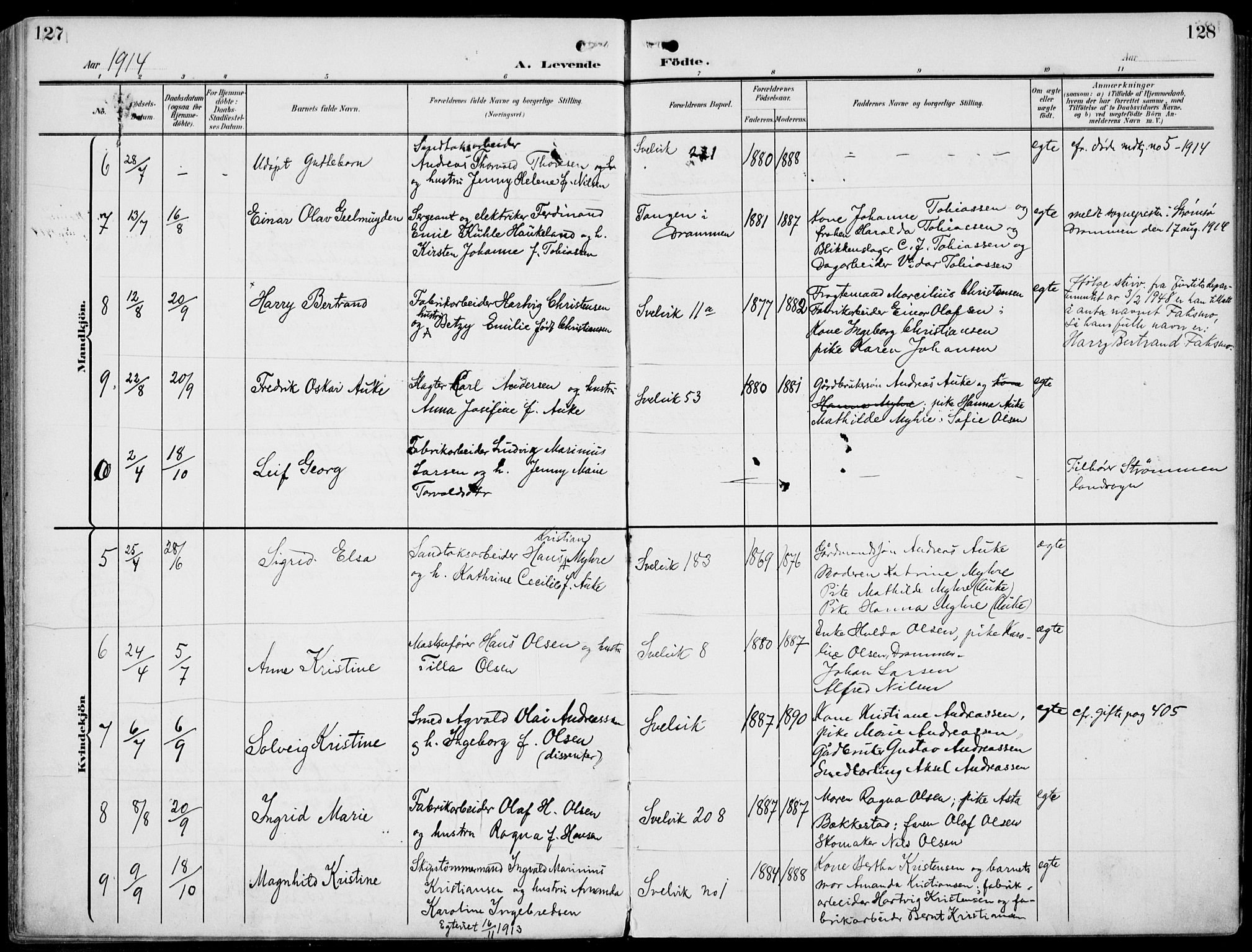 Strømm kirkebøker, AV/SAKO-A-322/F/Fb/L0002: Parish register (official) no. II 2, 1900-1919, p. 127-128