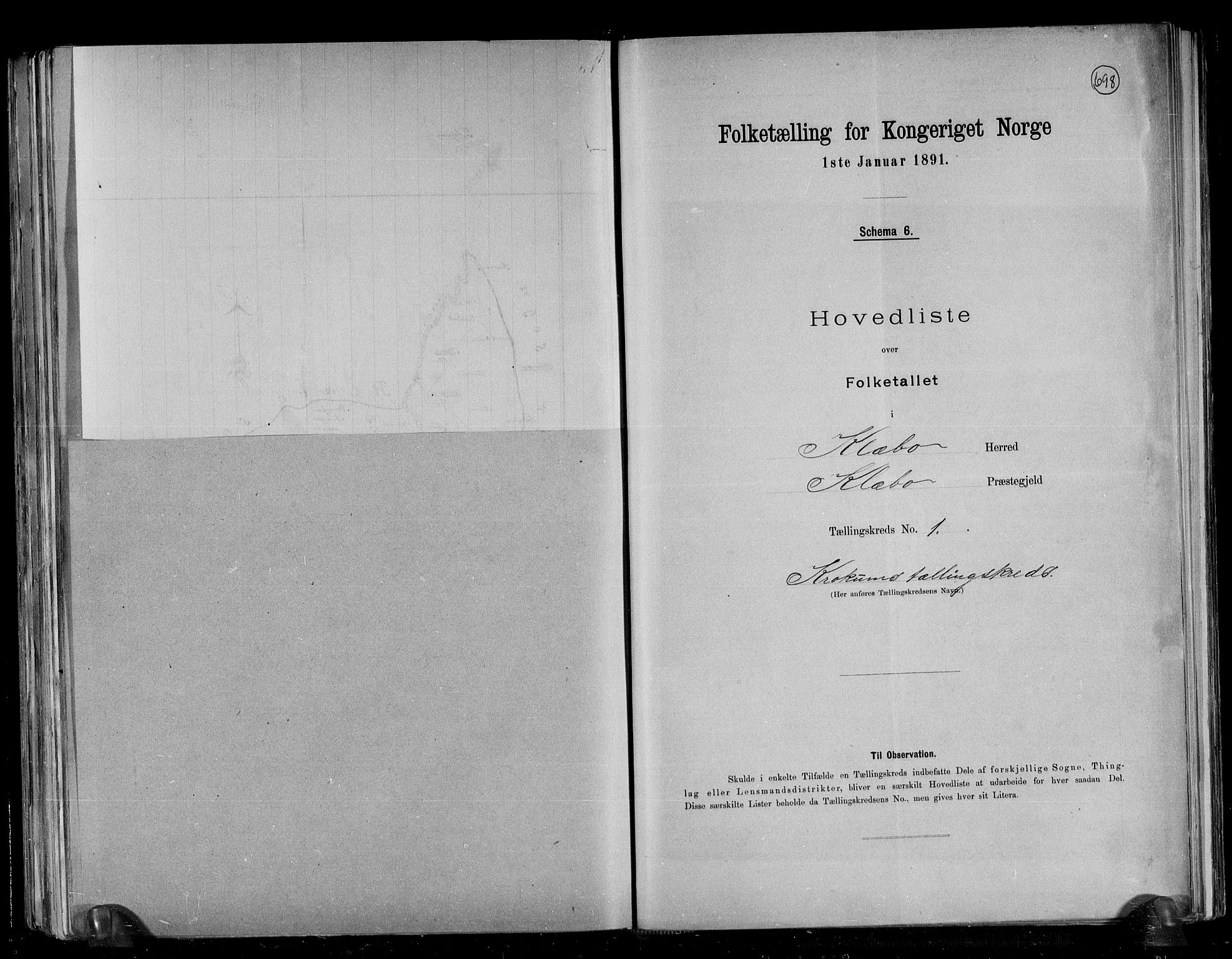 RA, 1891 census for 1662 Klæbu, 1891, p. 6