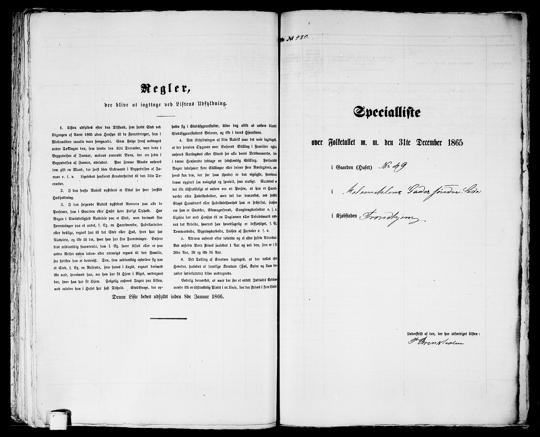 RA, 1865 census for Trondheim, 1865, p. 2039