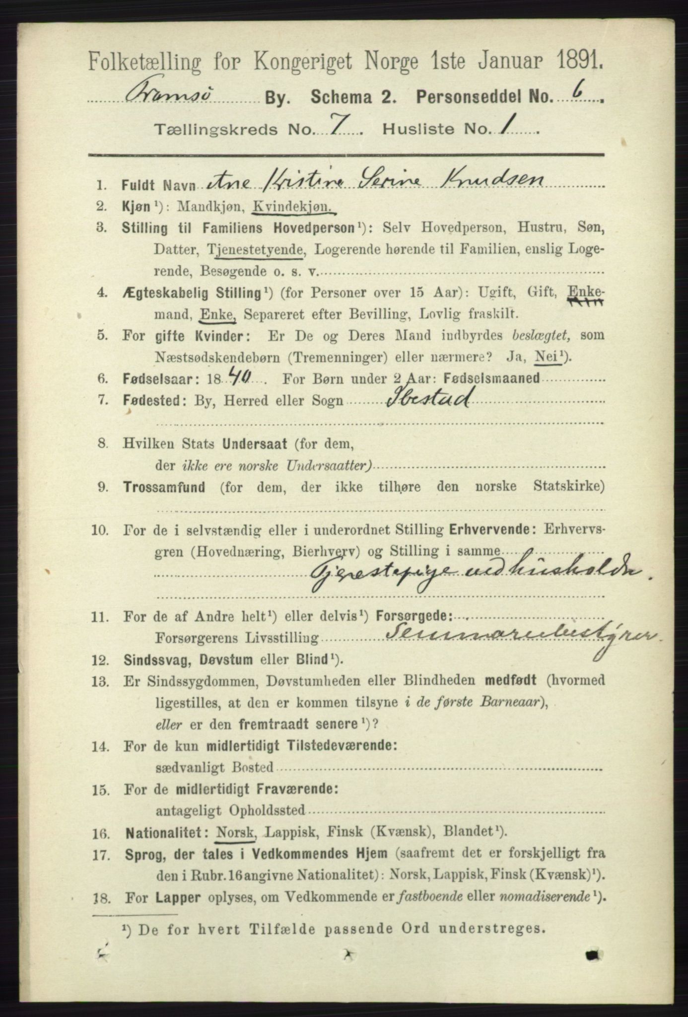 RA, 1891 census for 1902 Tromsø, 1891, p. 6664