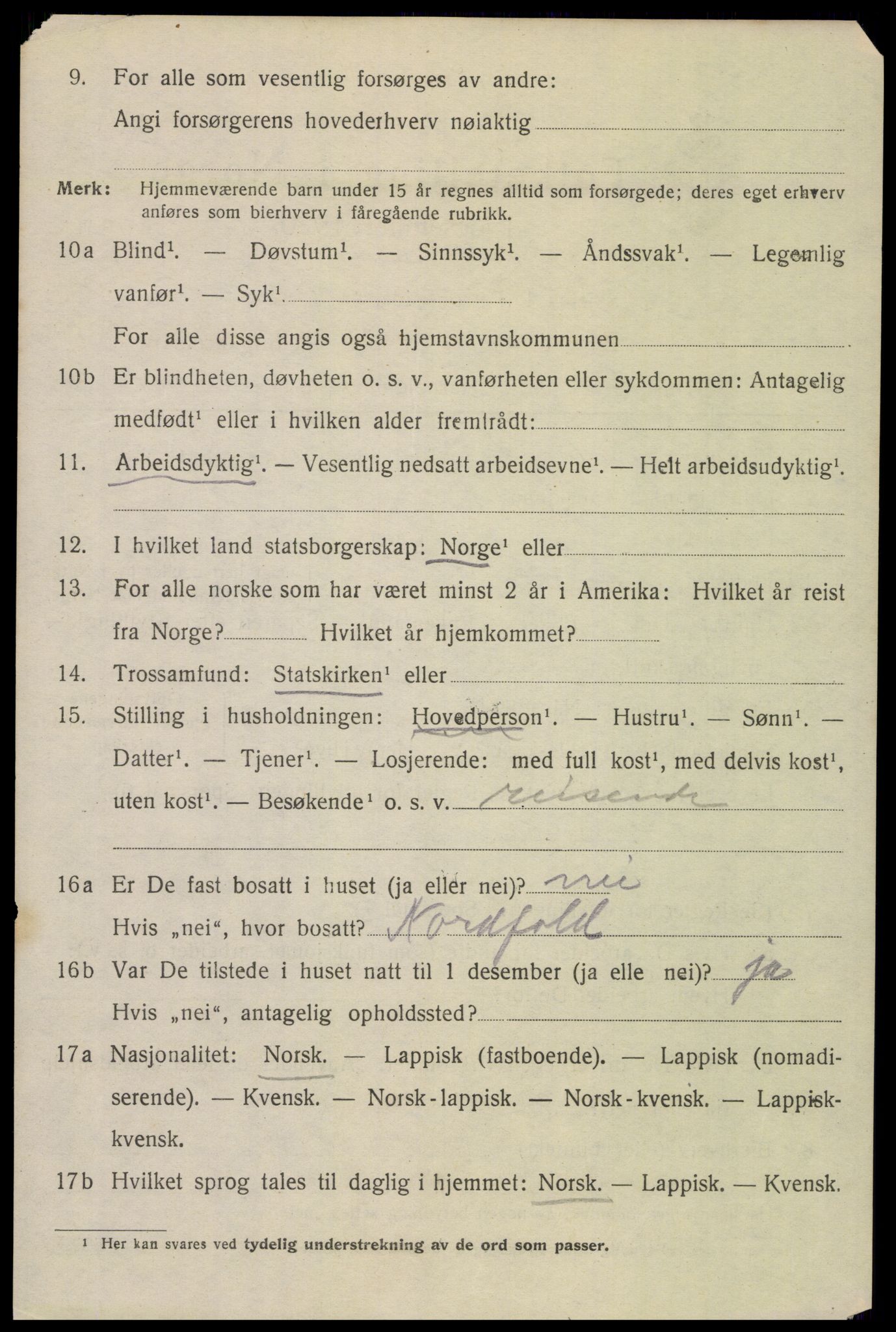 SAT, 1920 census for Bodø, 1920, p. 12834