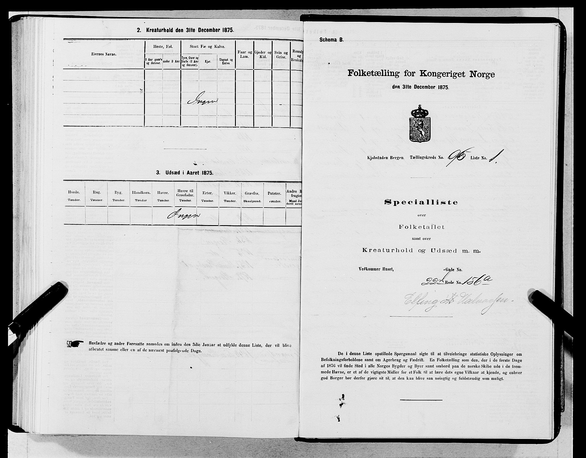 SAB, 1875 census for 1301 Bergen, 1875, p. 5160