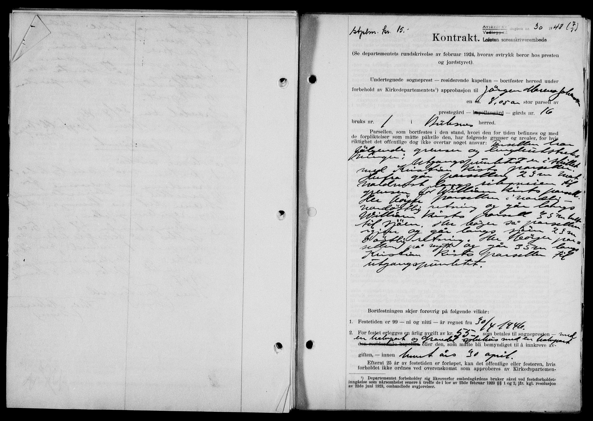 Lofoten sorenskriveri, SAT/A-0017/1/2/2C/L0017a: Mortgage book no. 17a, 1947-1948, Diary no: : 30/1948