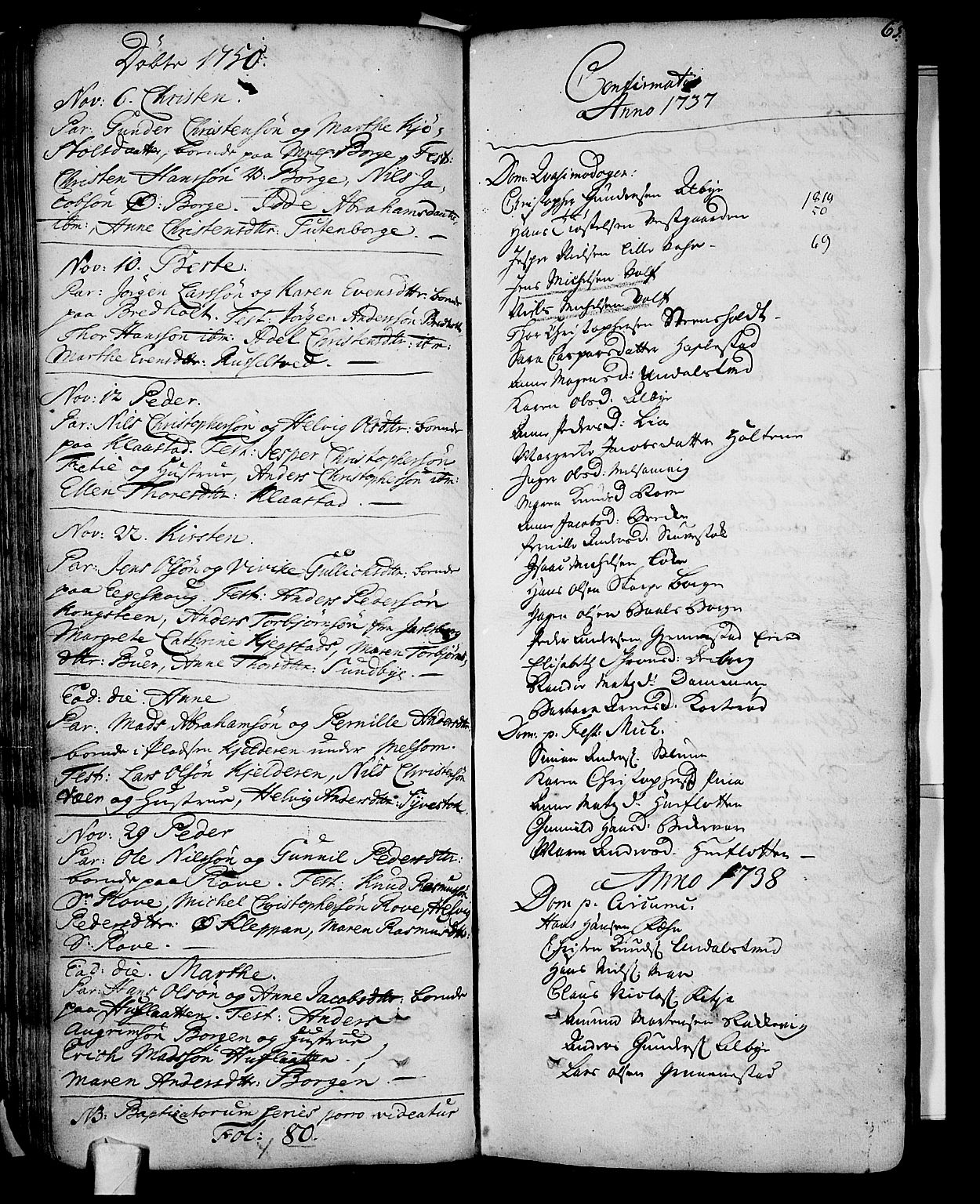 Stokke kirkebøker, SAKO/A-320/F/Fa/L0002: Parish register (official) no. I 2, 1732-1770, p. 65
