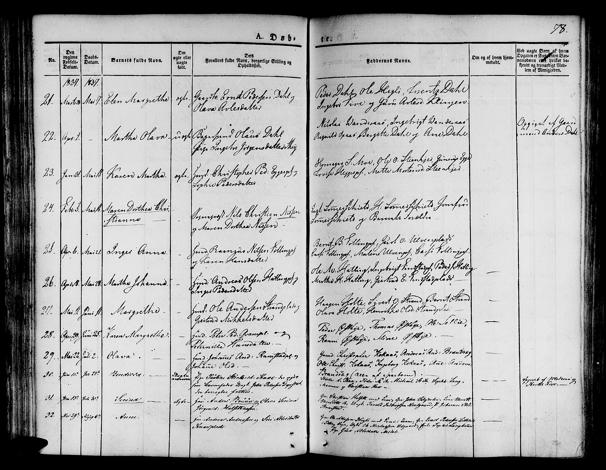 Ministerialprotokoller, klokkerbøker og fødselsregistre - Nord-Trøndelag, SAT/A-1458/746/L0445: Parish register (official) no. 746A04, 1826-1846, p. 78