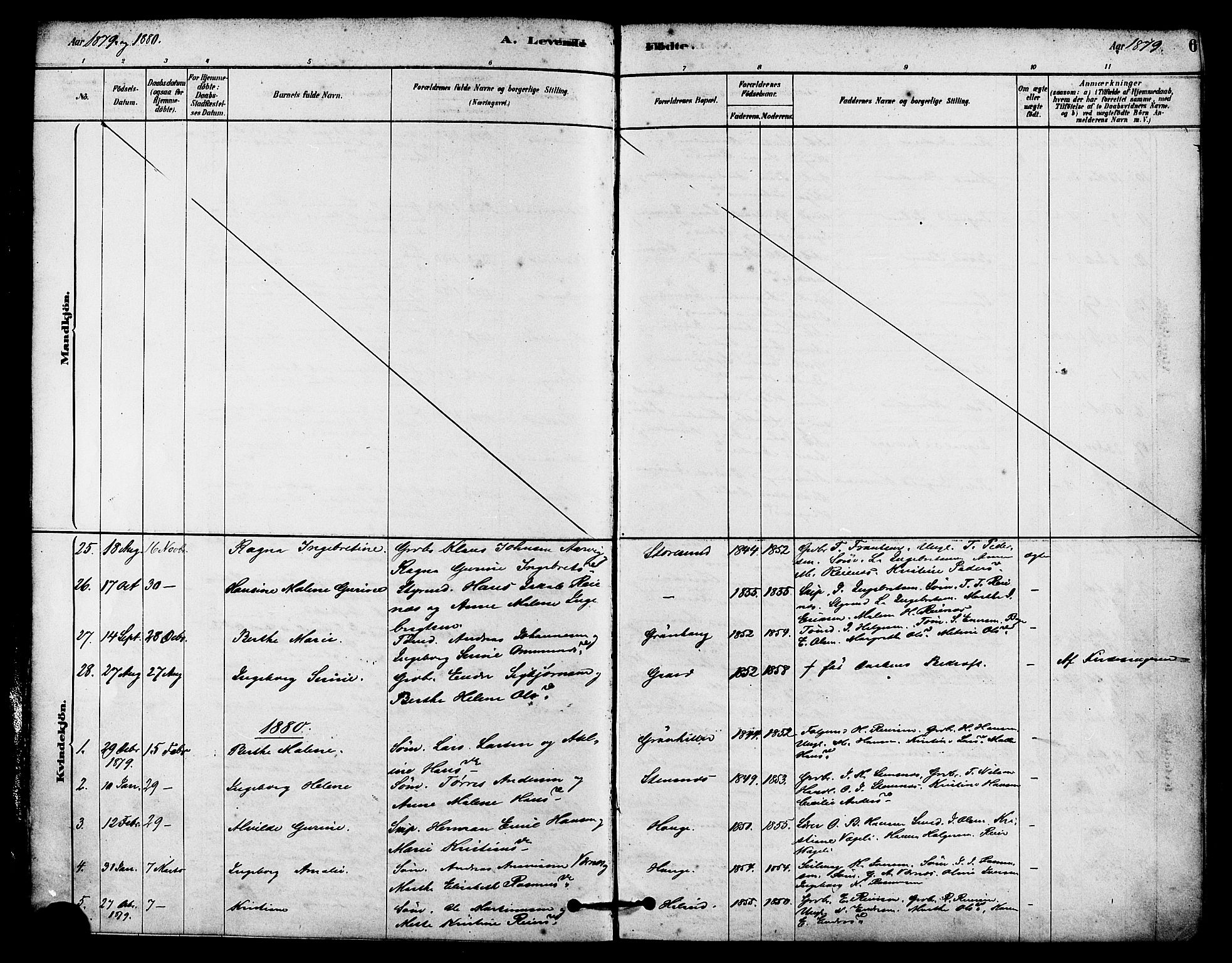 Haugesund sokneprestkontor, AV/SAST-A -101863/H/Ha/Haa/L0002: Parish register (official) no. A 2, 1878-1886, p. 6