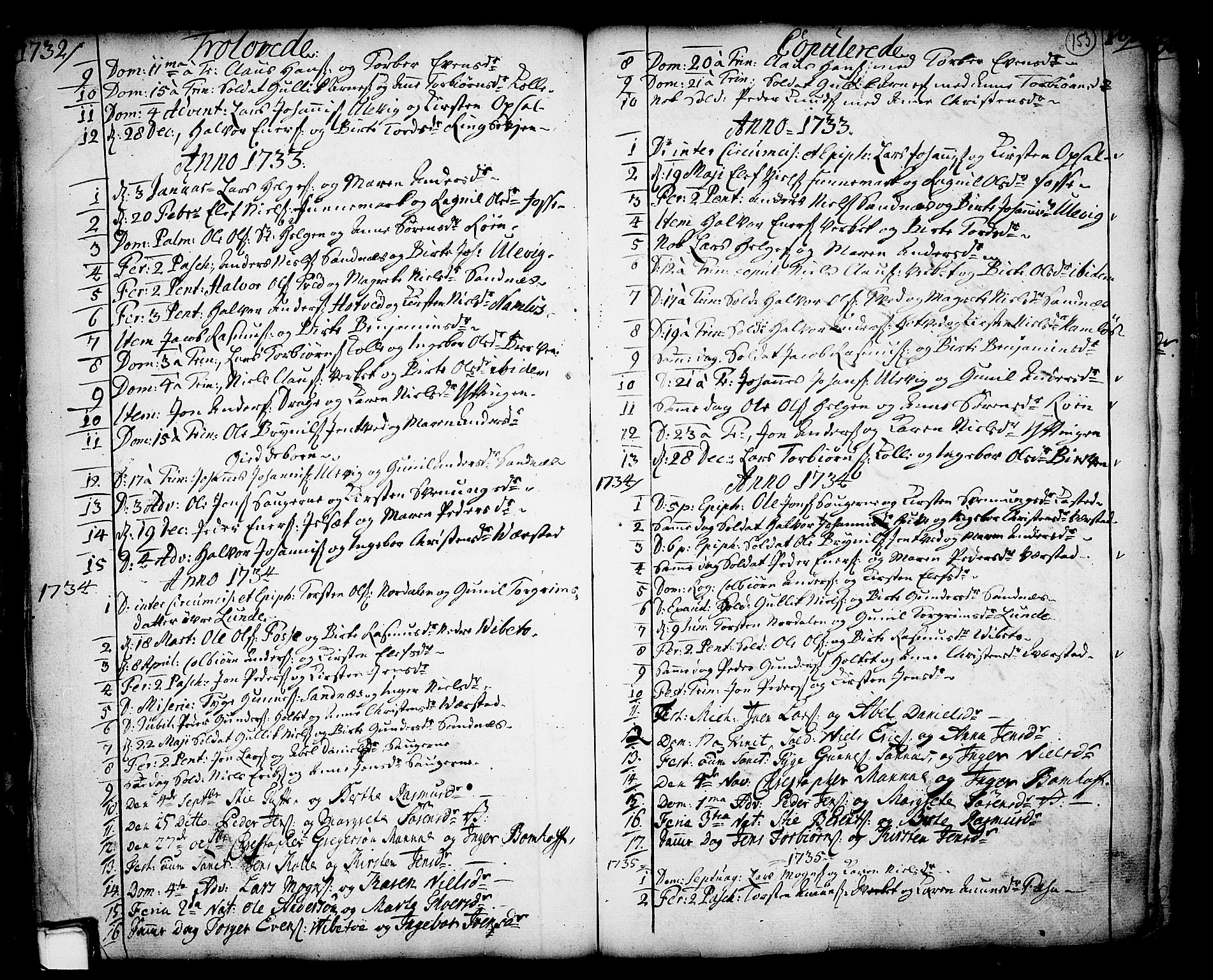 Holla kirkebøker, AV/SAKO-A-272/F/Fa/L0001: Parish register (official) no. 1, 1717-1779, p. 153