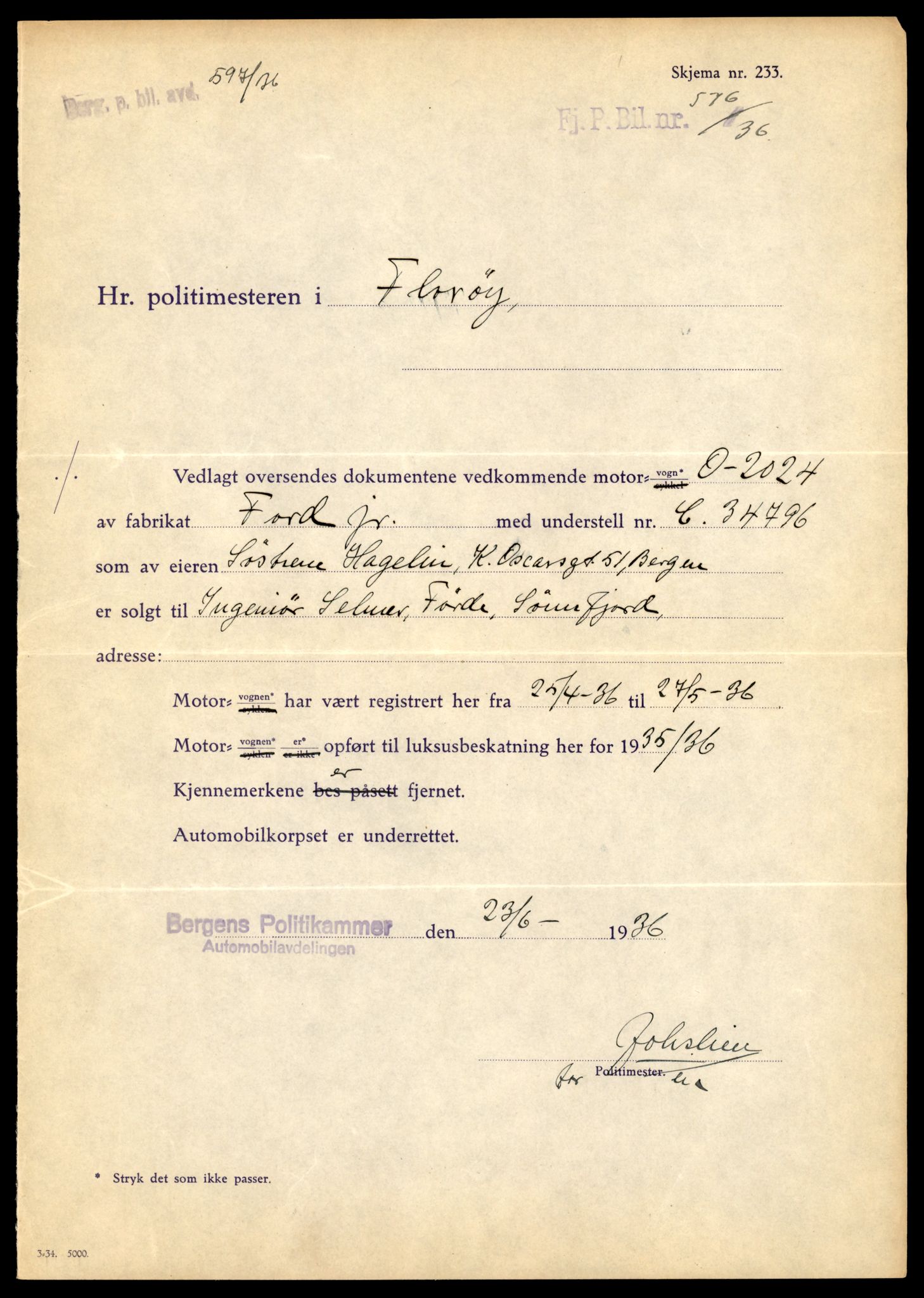 Møre og Romsdal vegkontor - Ålesund trafikkstasjon, AV/SAT-A-4099/F/Fe/L0025: Registreringskort for kjøretøy T 10931 - T 11045, 1927-1998, p. 509