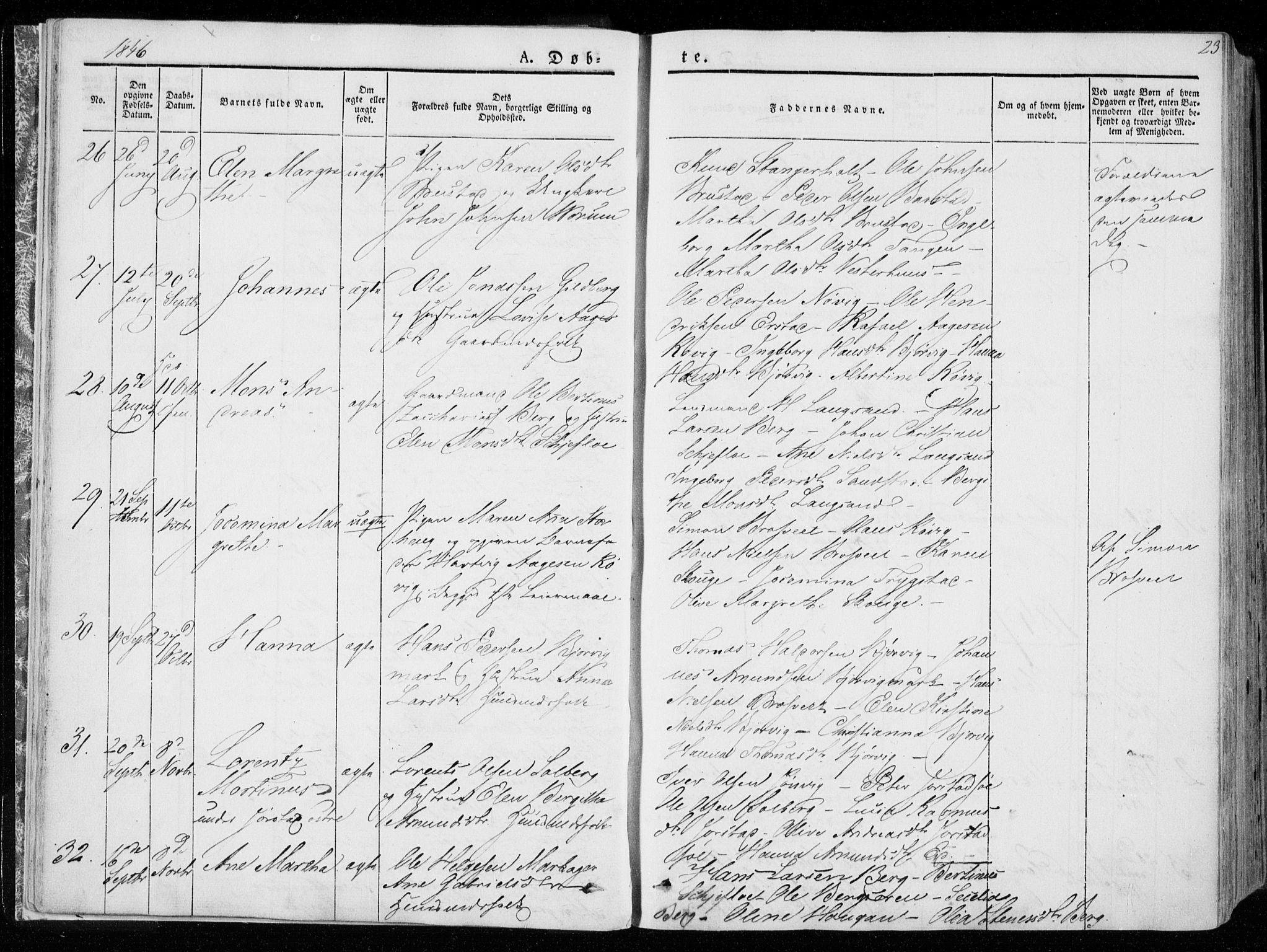 Ministerialprotokoller, klokkerbøker og fødselsregistre - Nord-Trøndelag, SAT/A-1458/722/L0218: Parish register (official) no. 722A05, 1843-1868, p. 23