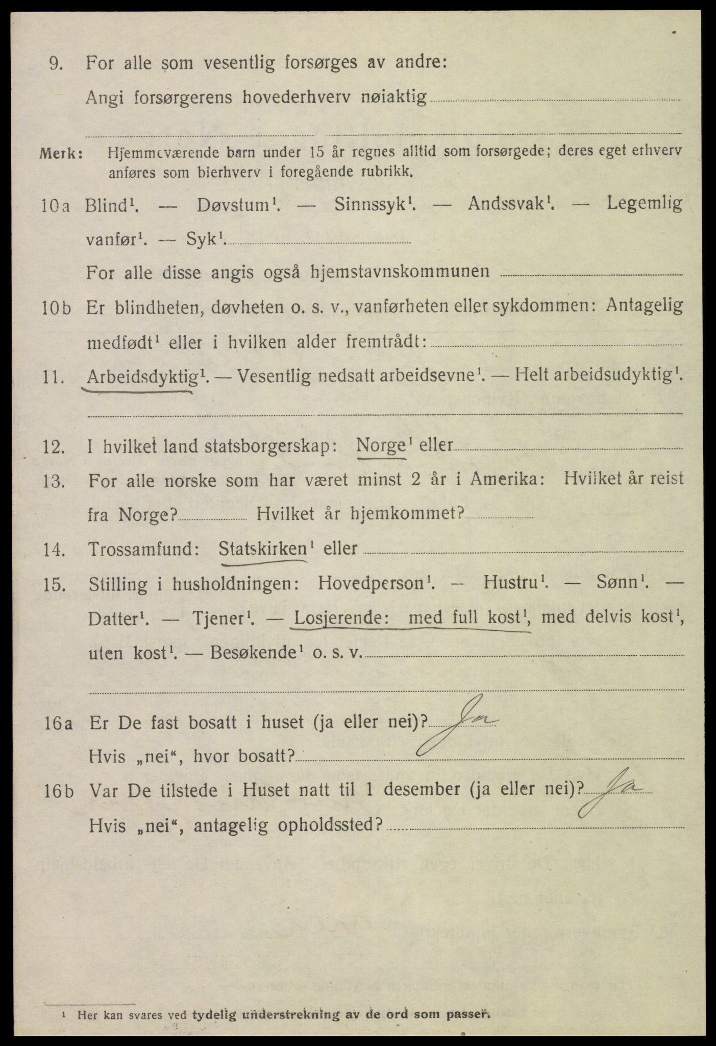 SAT, 1920 census for Namsos, 1920, p. 3748