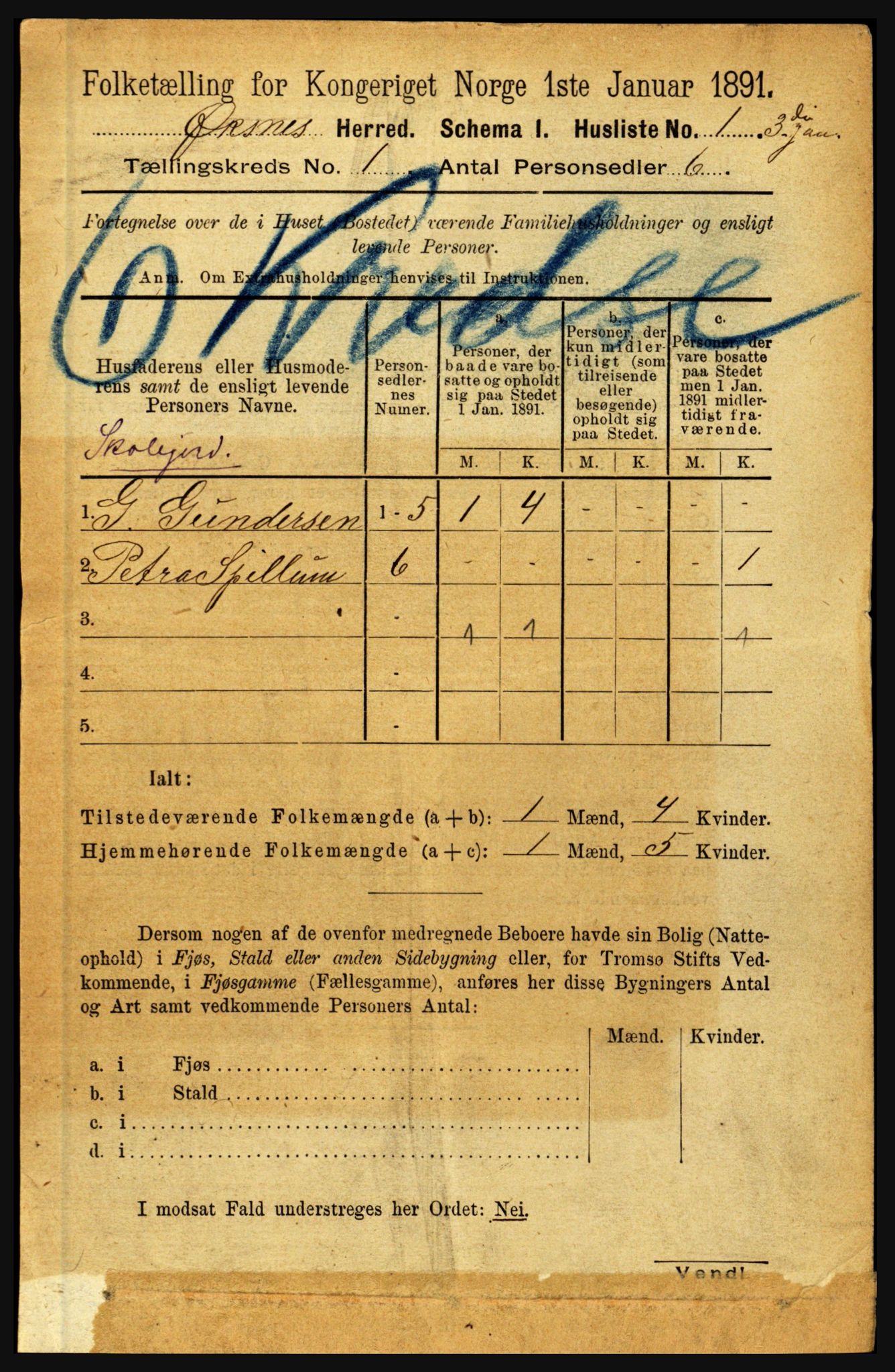 RA, 1891 census for 1868 Øksnes, 1891, p. 19