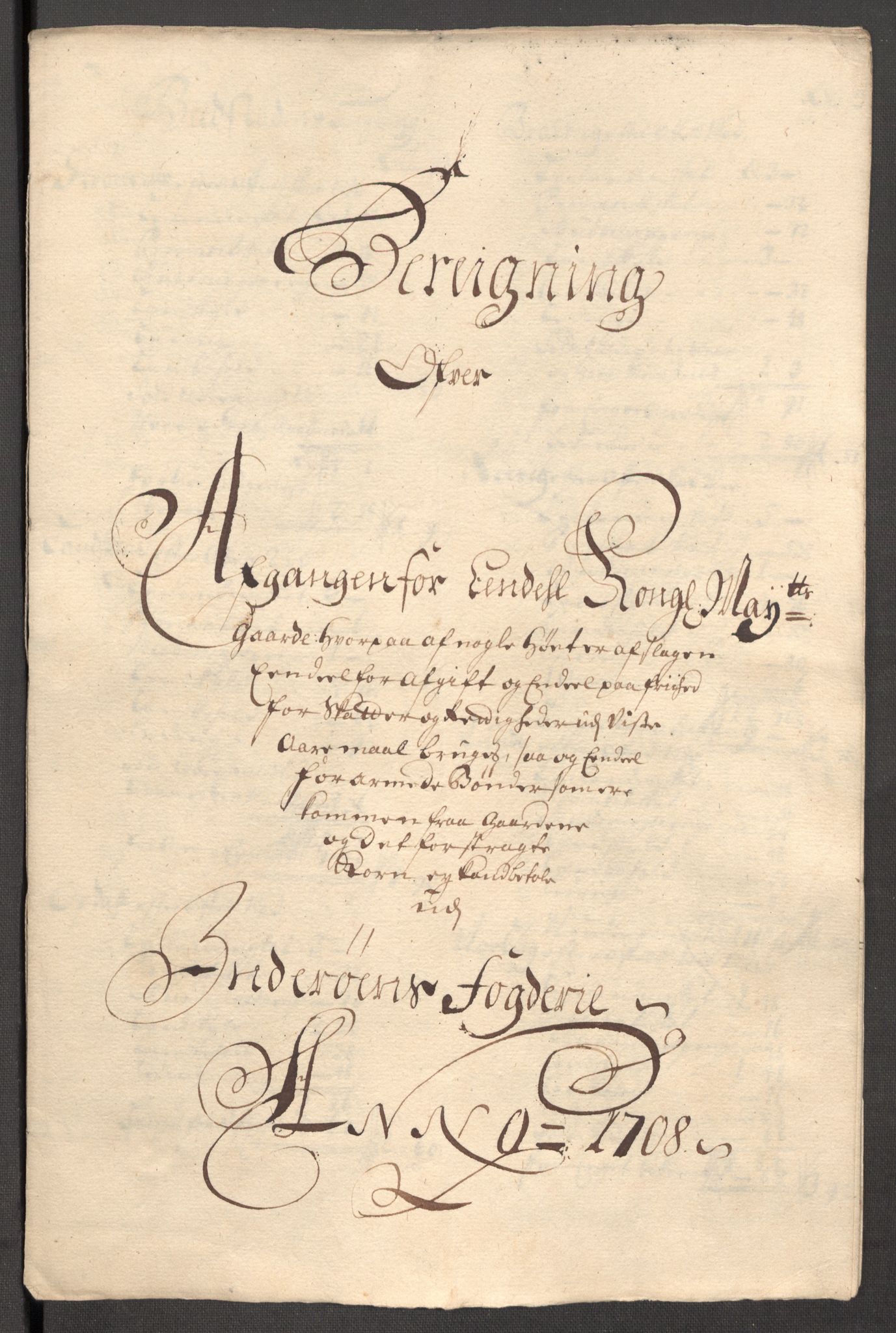 Rentekammeret inntil 1814, Reviderte regnskaper, Fogderegnskap, AV/RA-EA-4092/R63/L4316: Fogderegnskap Inderøy, 1708, p. 257