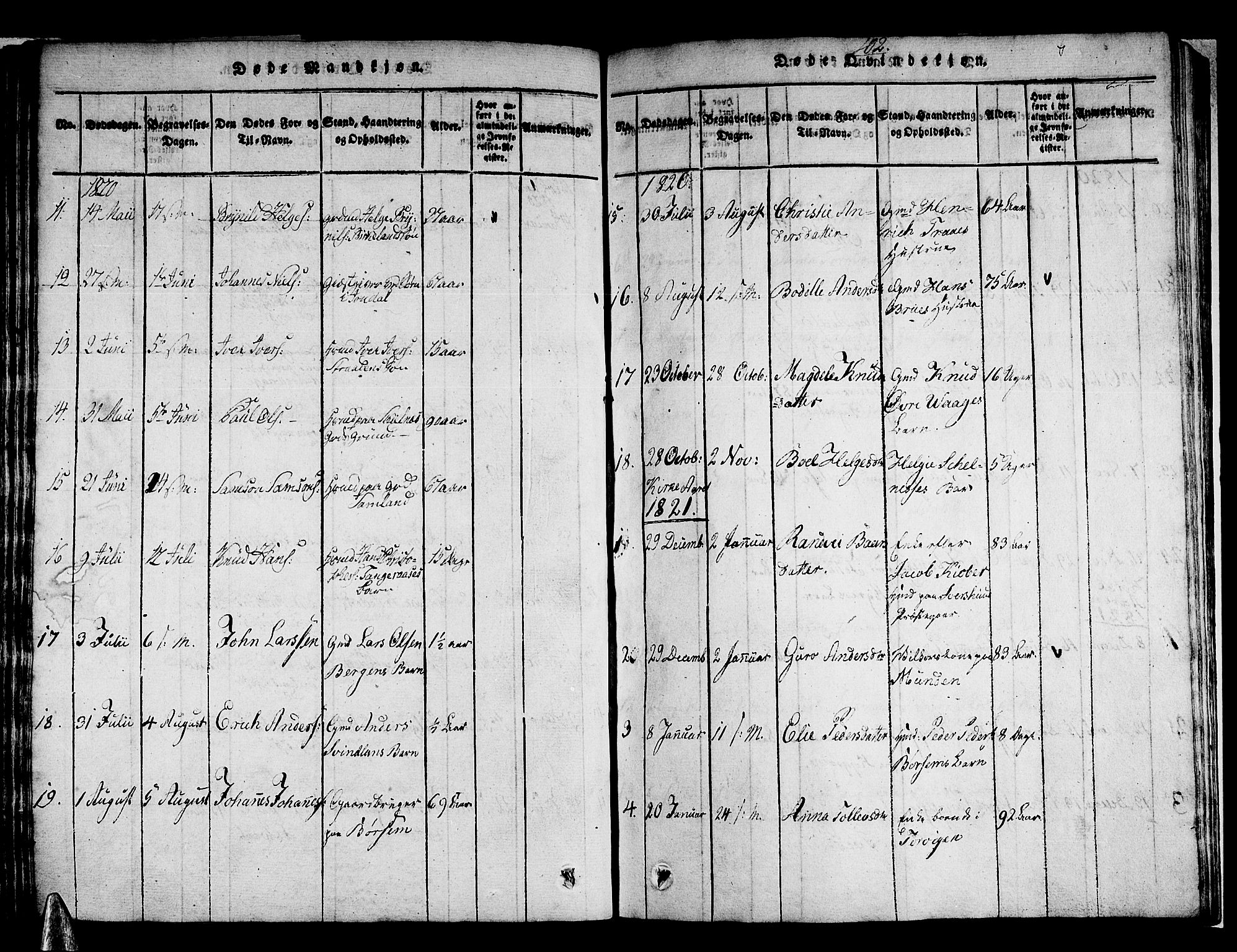 Strandebarm sokneprestembete, SAB/A-78401/H/Haa: Parish register (official) no. A 5, 1816-1826, p. 102