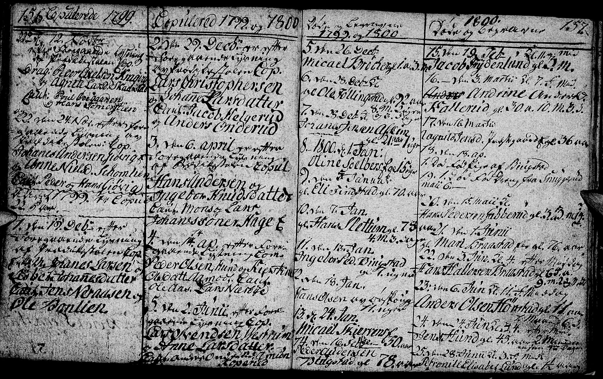 Vardal prestekontor, SAH/PREST-100/H/Ha/Hab/L0002: Parish register (copy) no. 2, 1790-1803, p. 156-157