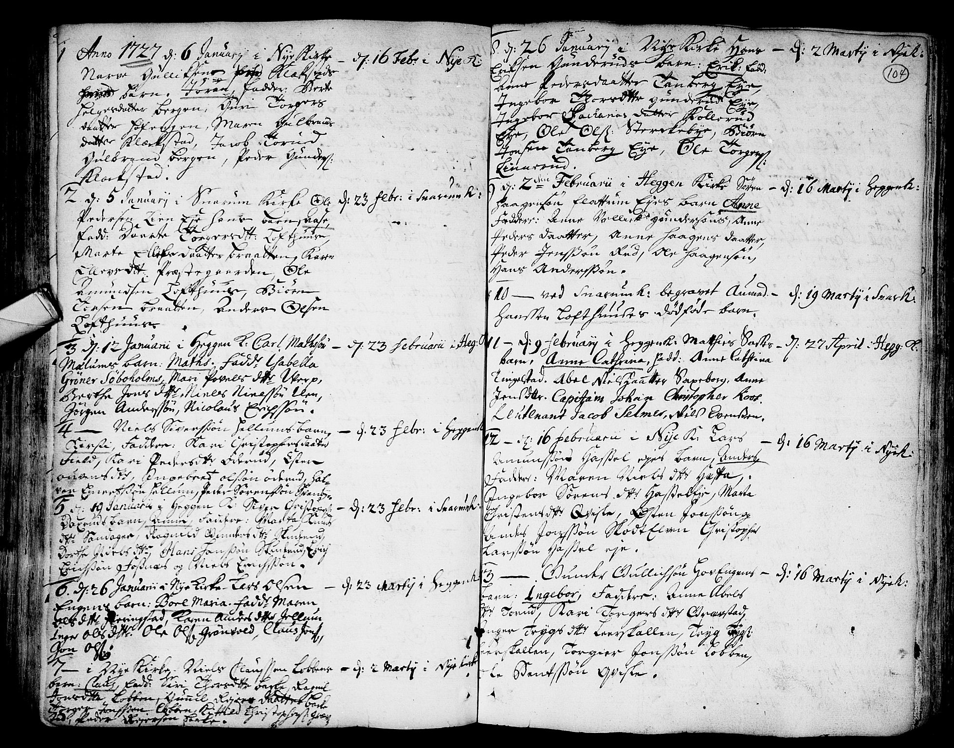Modum kirkebøker, AV/SAKO-A-234/F/Fa/L0001: Parish register (official) no. 1, 1712-1740, p. 104